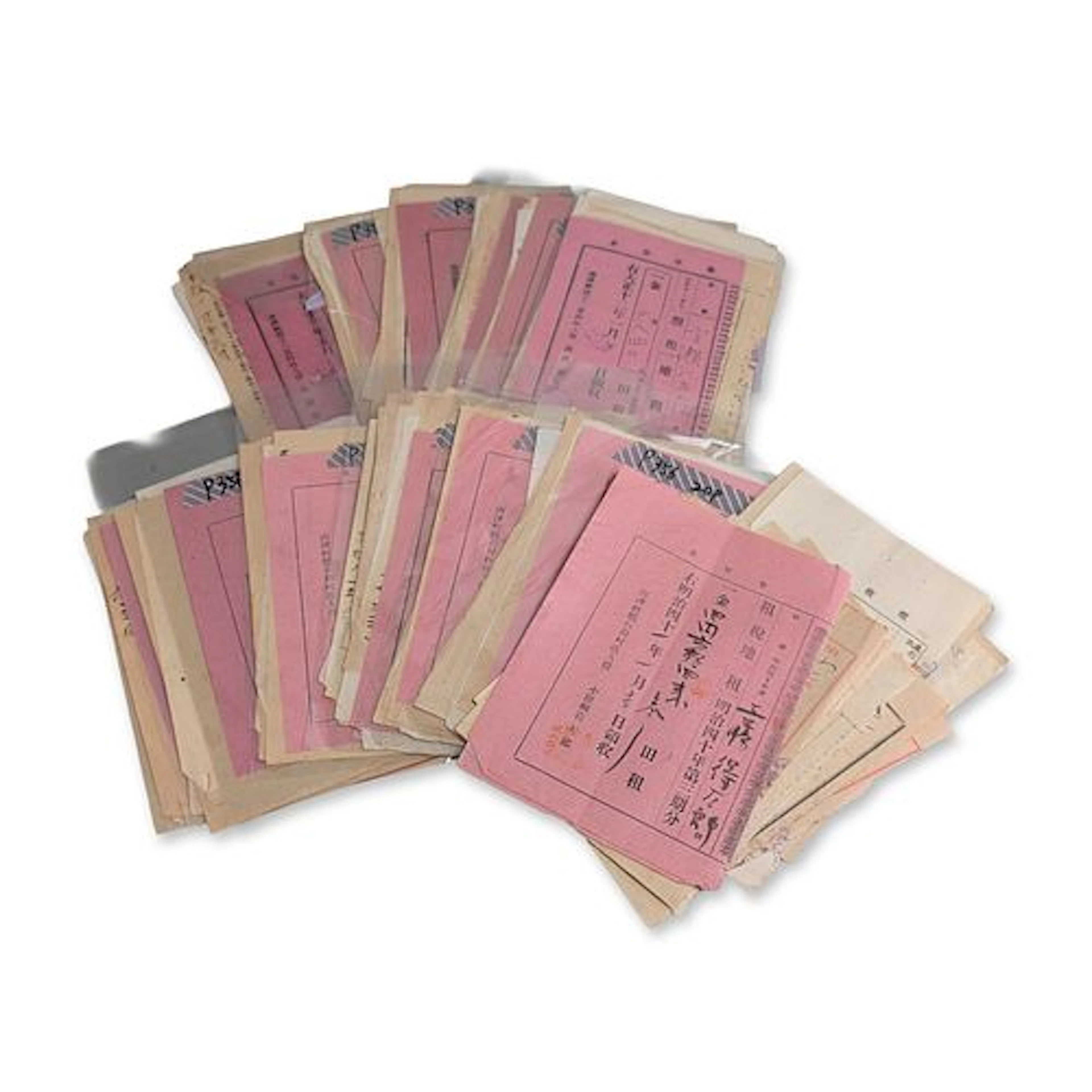 Collection of Meiji and Taisho Era Japanese Tax and Rent Receipts