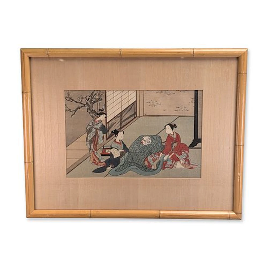 After Suzuki Harunobu (Japanese c. 1725-1770) Woodcut on Paper, Beauties