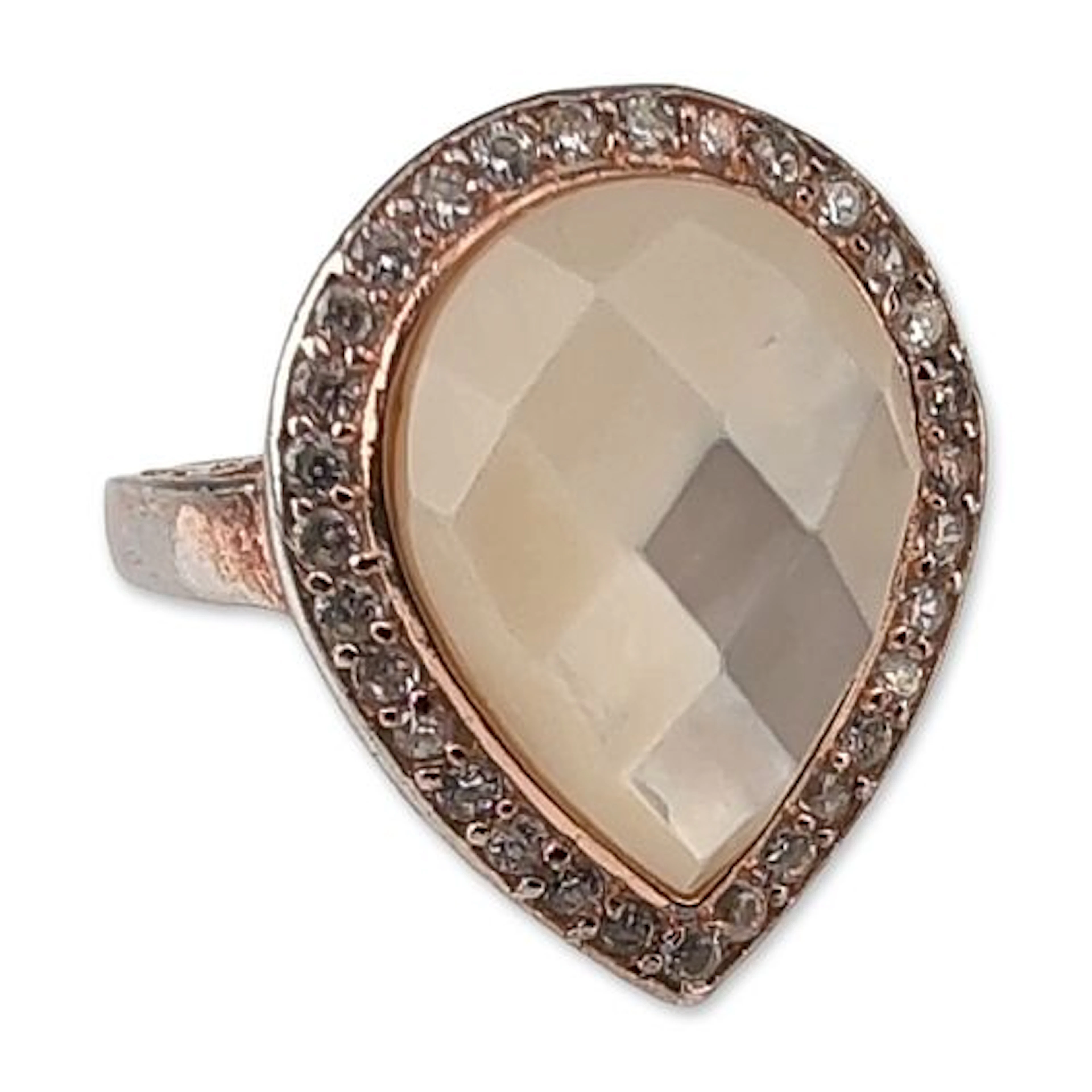 Sterling Silver Rose Gold Plated Cocktail Ring