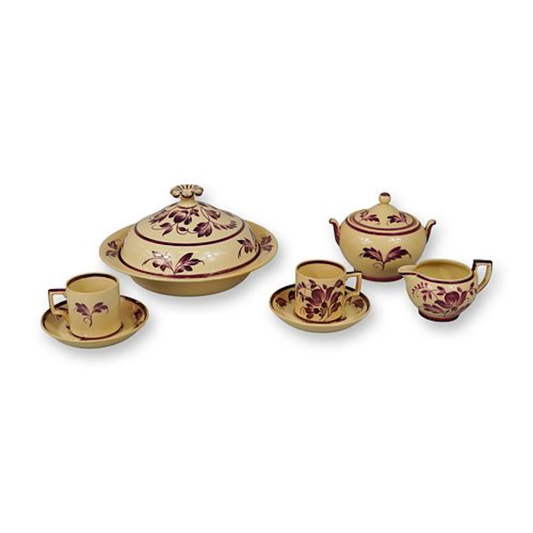 7pc Wedgwood Creamware Partial Breakfast Service