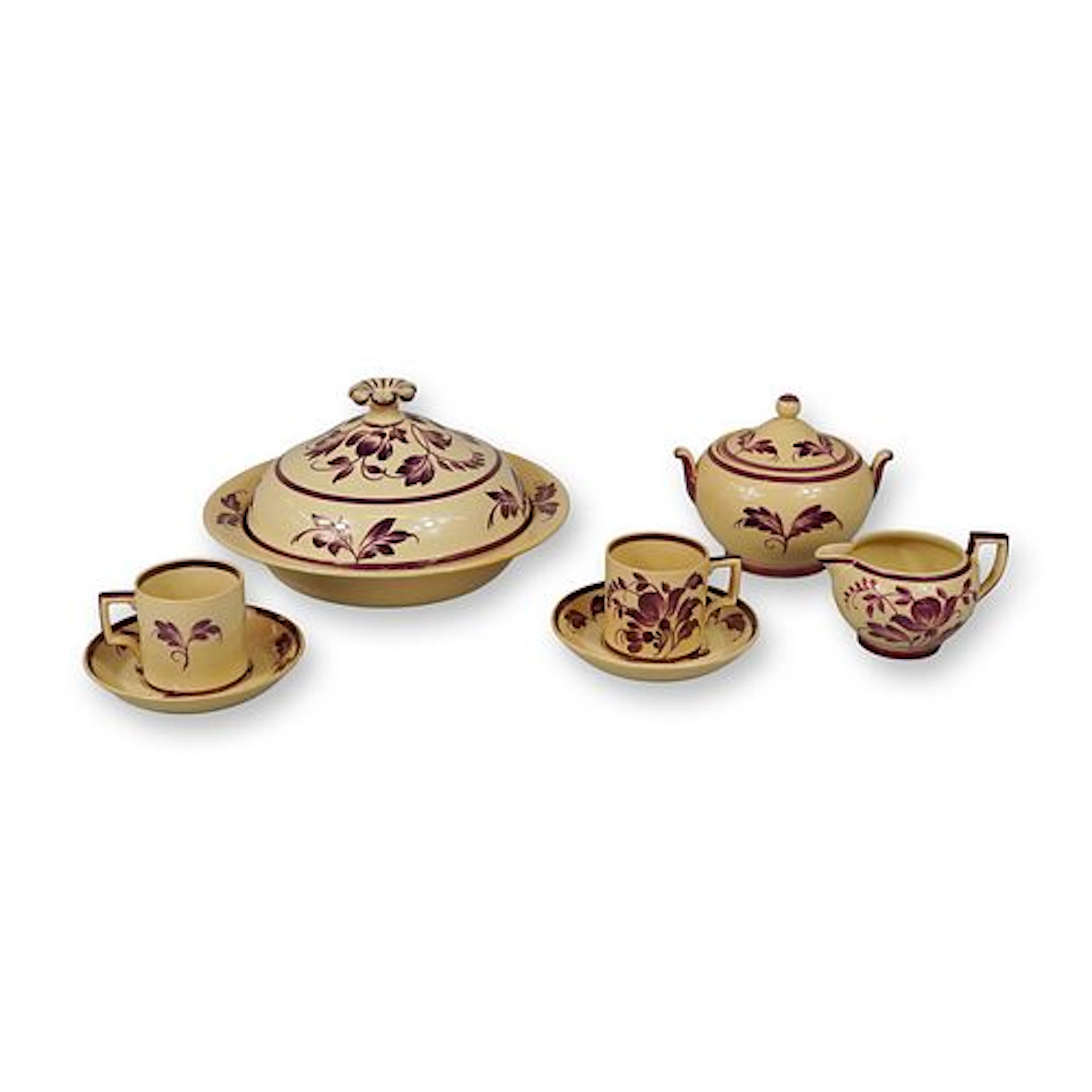 7pc Wedgwood Creamware Partial Breakfast Service