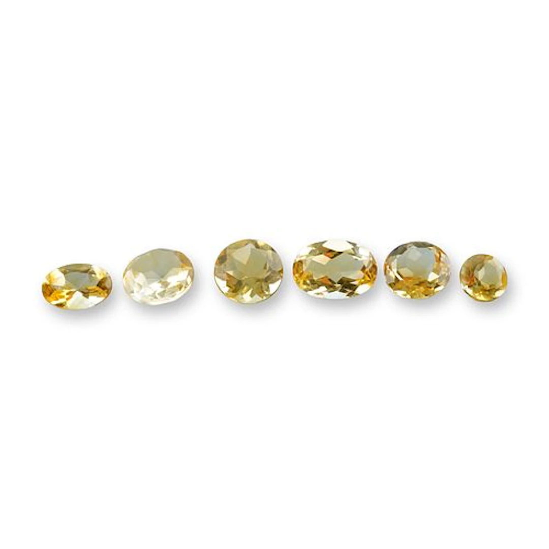 6pc Citrine Gemstones in Various Shapes