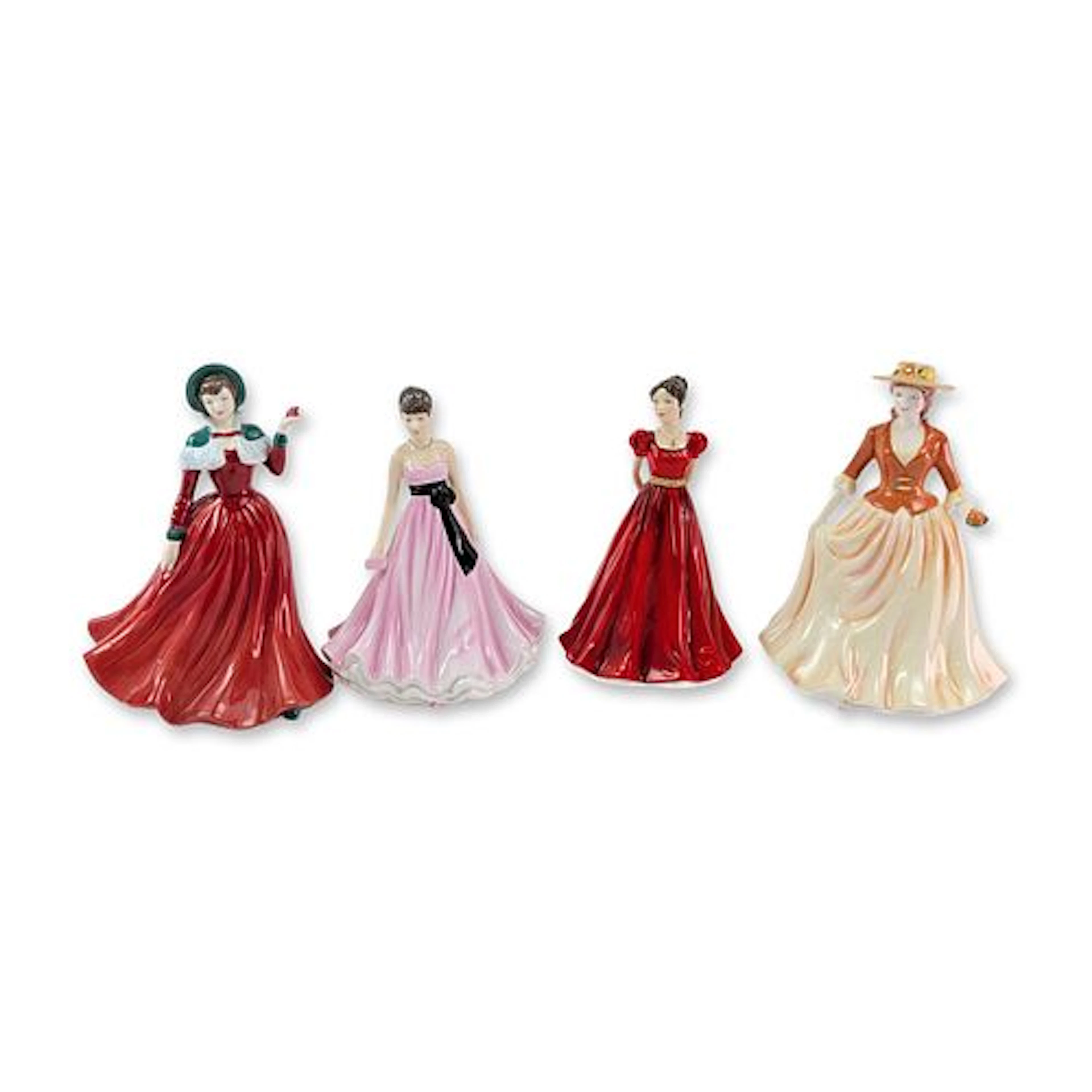 Set of 4 Royal Doulton Hand Painted Porcelain Figurines