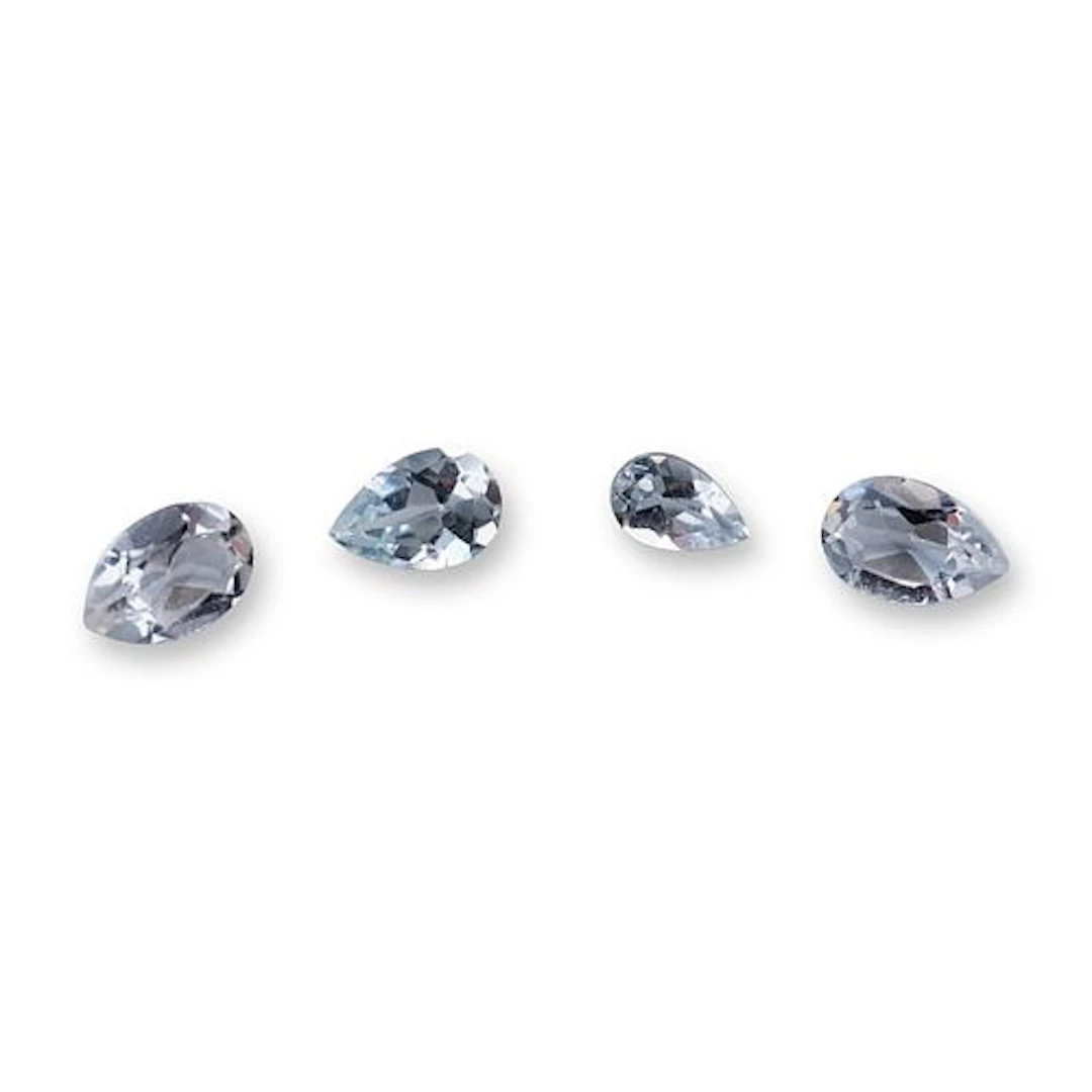 Collection of Pear Cut Aquamarine Gemstones
