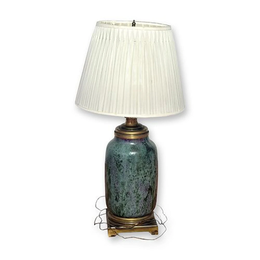 French Ormolu-Mounted Porcelain Vase Table Lamp, Gustave Keller, Early