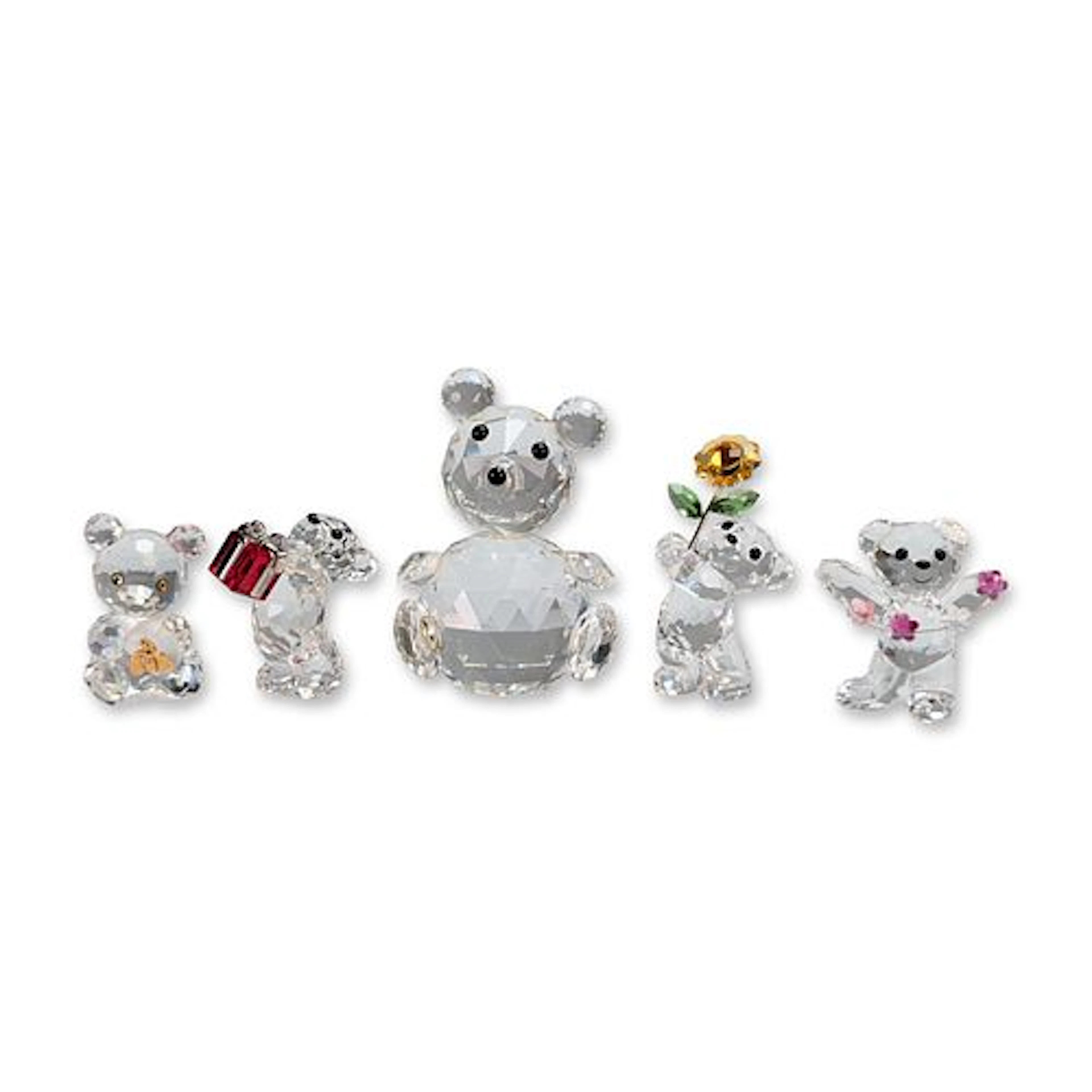 5pc Swarovski Silver Crystal Kris Bear Figurine Collection