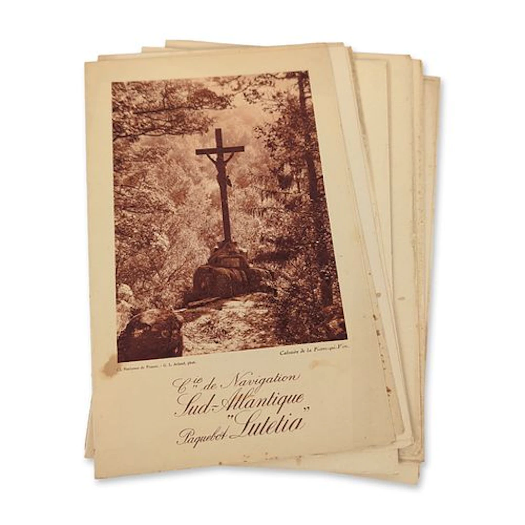 12pc Compagnie de Navigation Sud-Atlantique French Maritime Dinner Menus