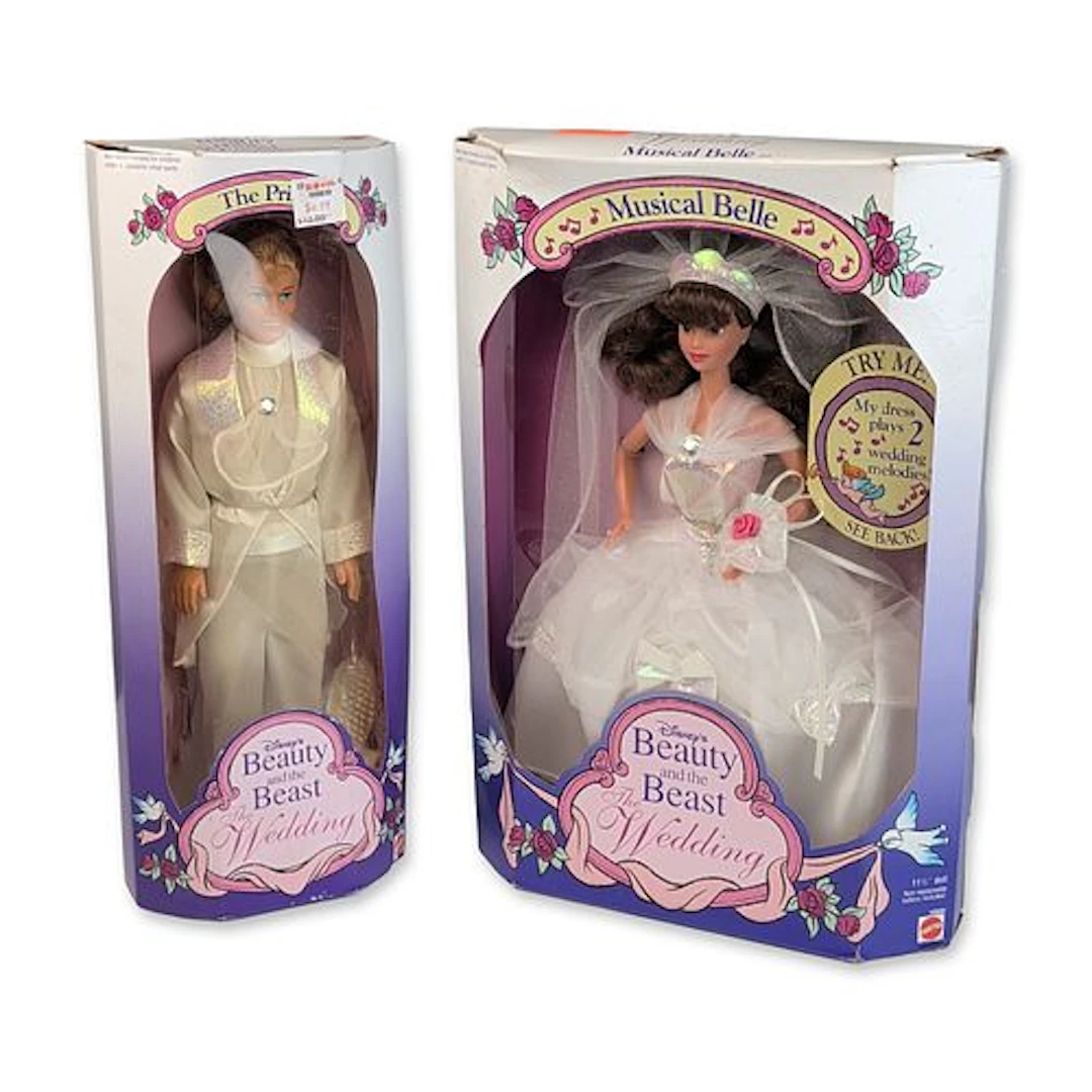 2pc Mattel Disney's Beauty and the Beast Wedding Dolls