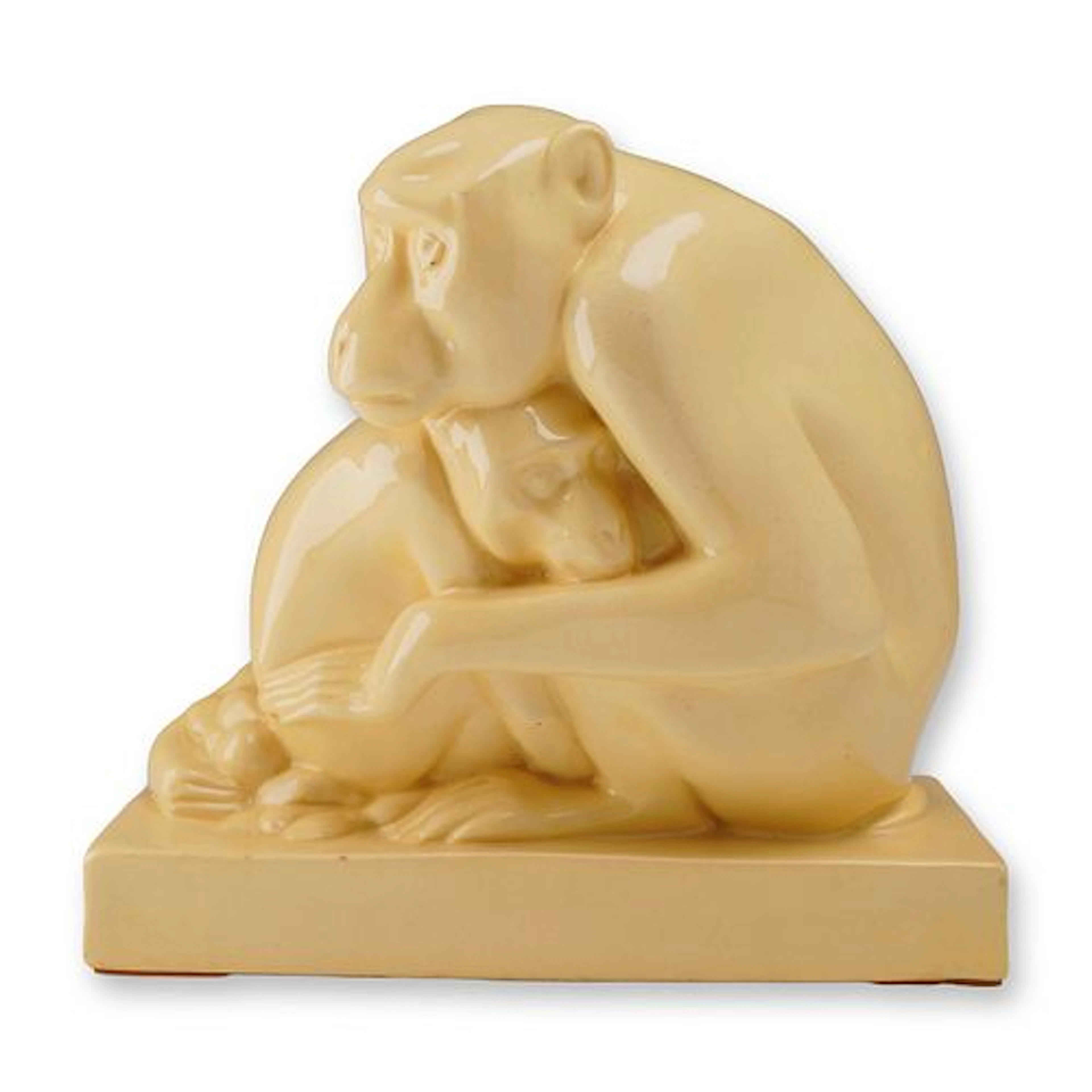 Wedgwood by John Skeaping Moonstone Monkey and Young Figurine
