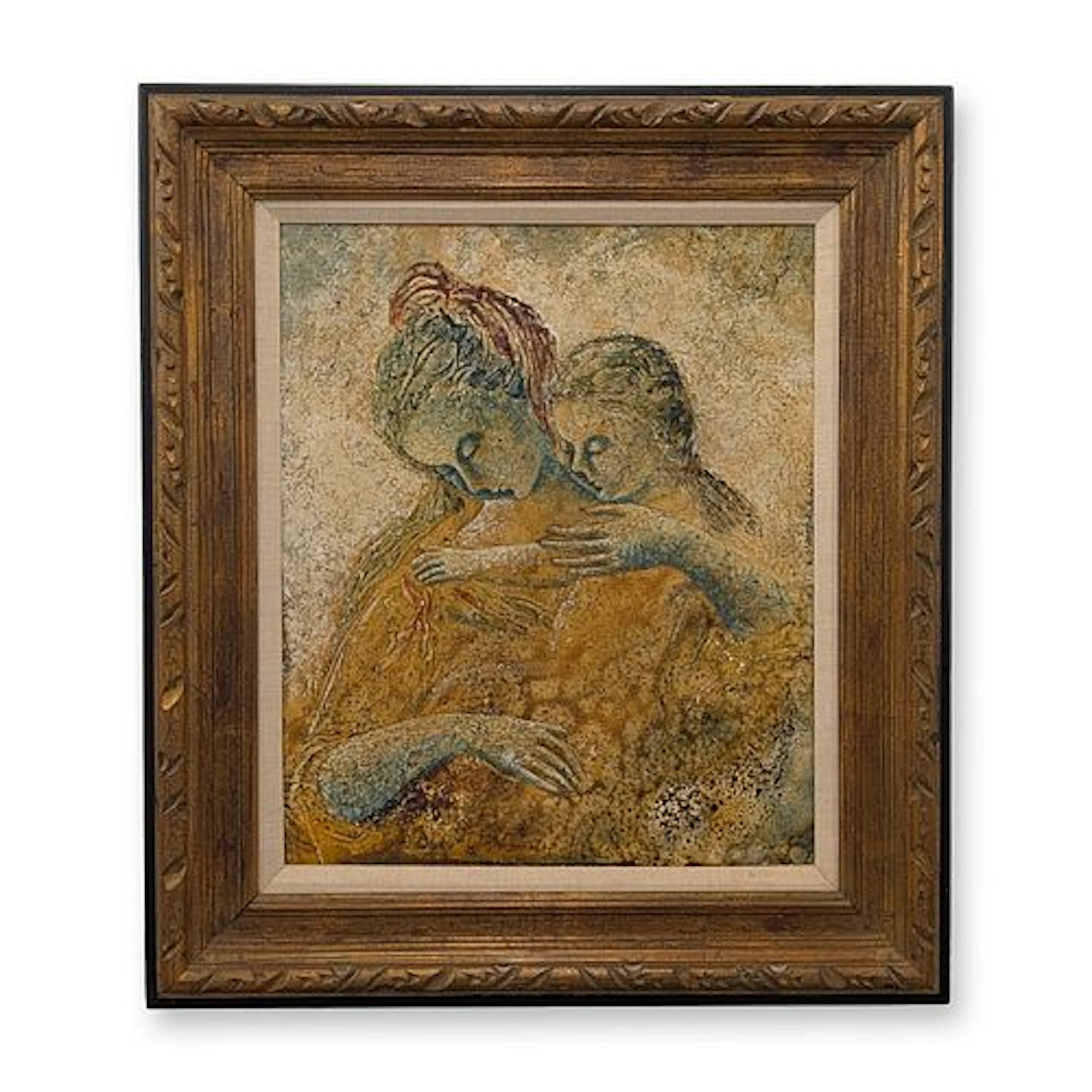 Mario Casini (Italian 20th-21st Century) Oil on Board, Mother and Child, Signed