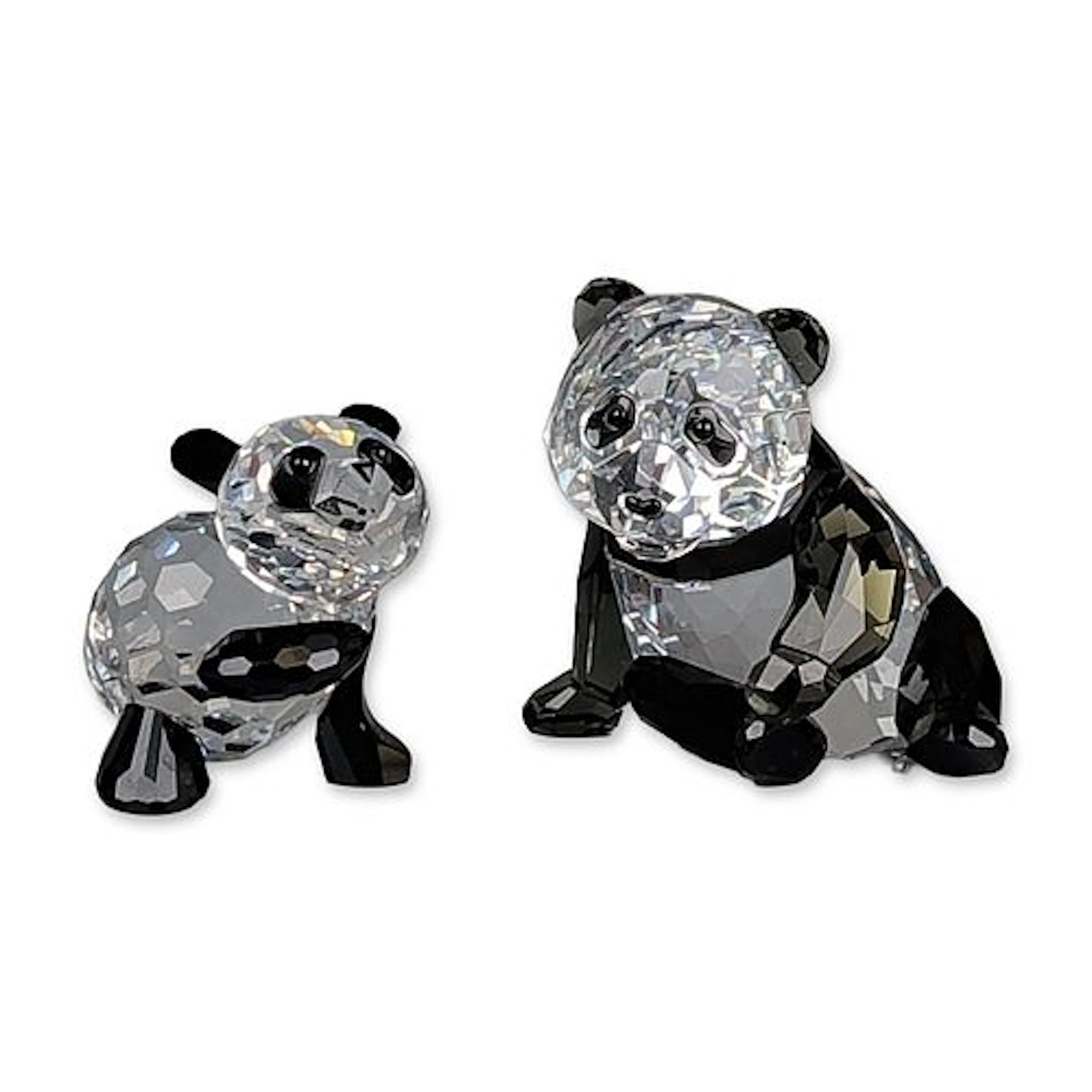 Swarovski Crystal Panda Mother and Baby Figurines