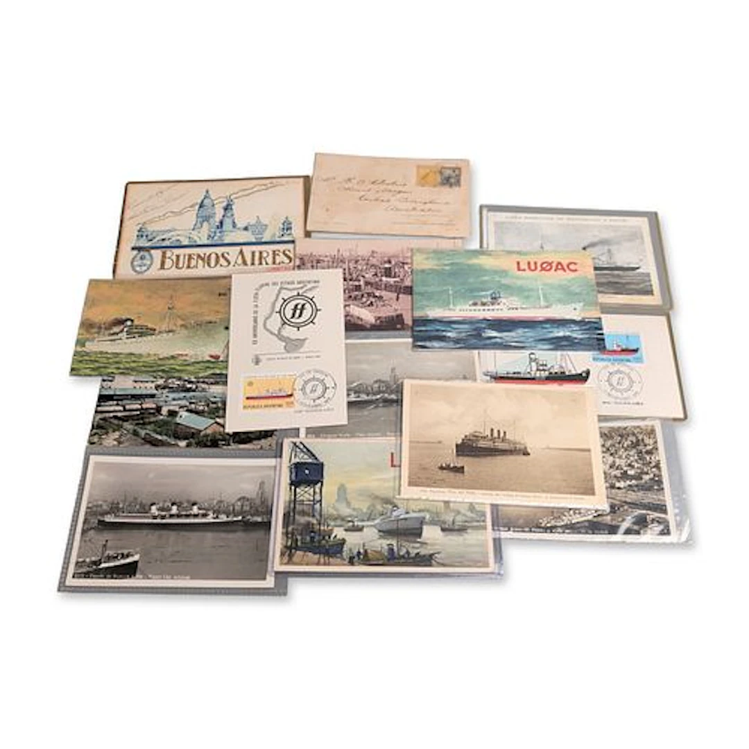 14pc Collection of Argentine Maritime Ephemera and Postcards