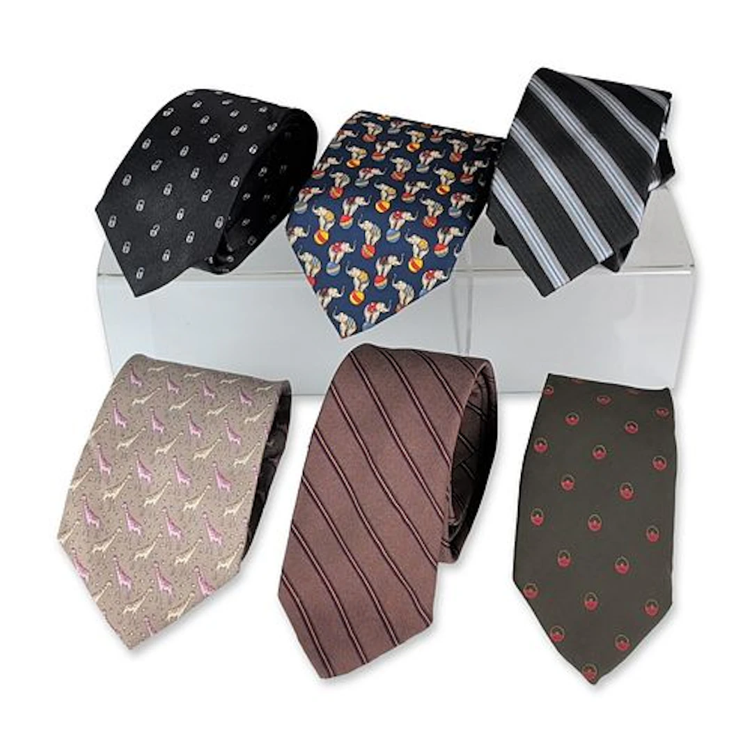 6pc Group of Designer Silk and Blend Neckties