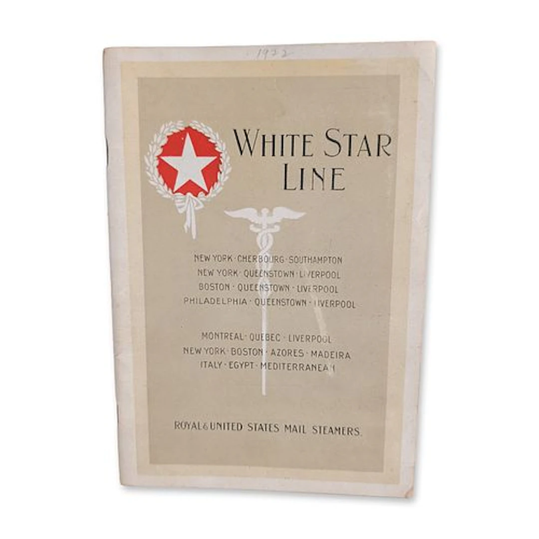 White Star Line 1922 Majestic First Class Passenger List