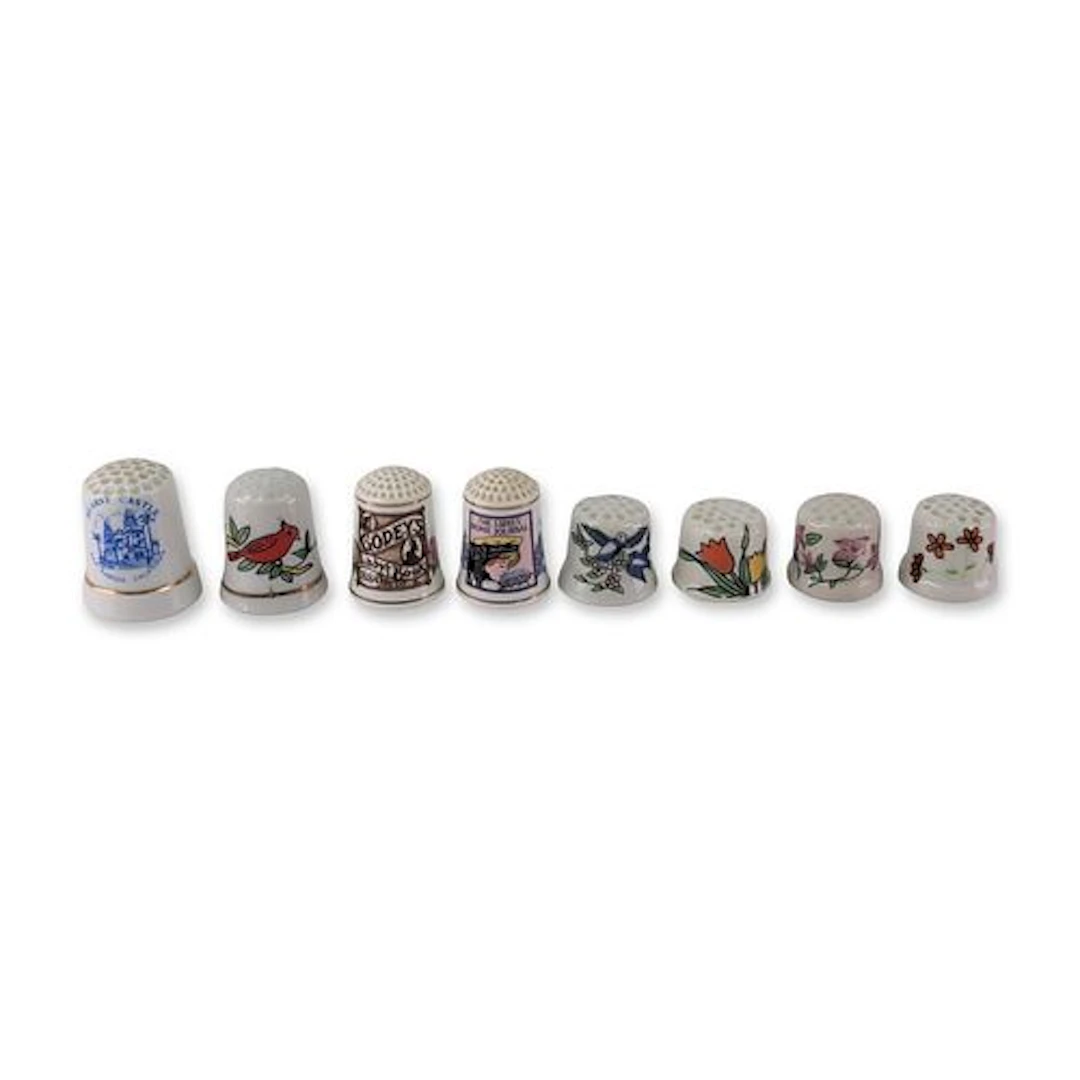 Collection of Franklin Porcelain and Souvenir Porcelain Thimbles