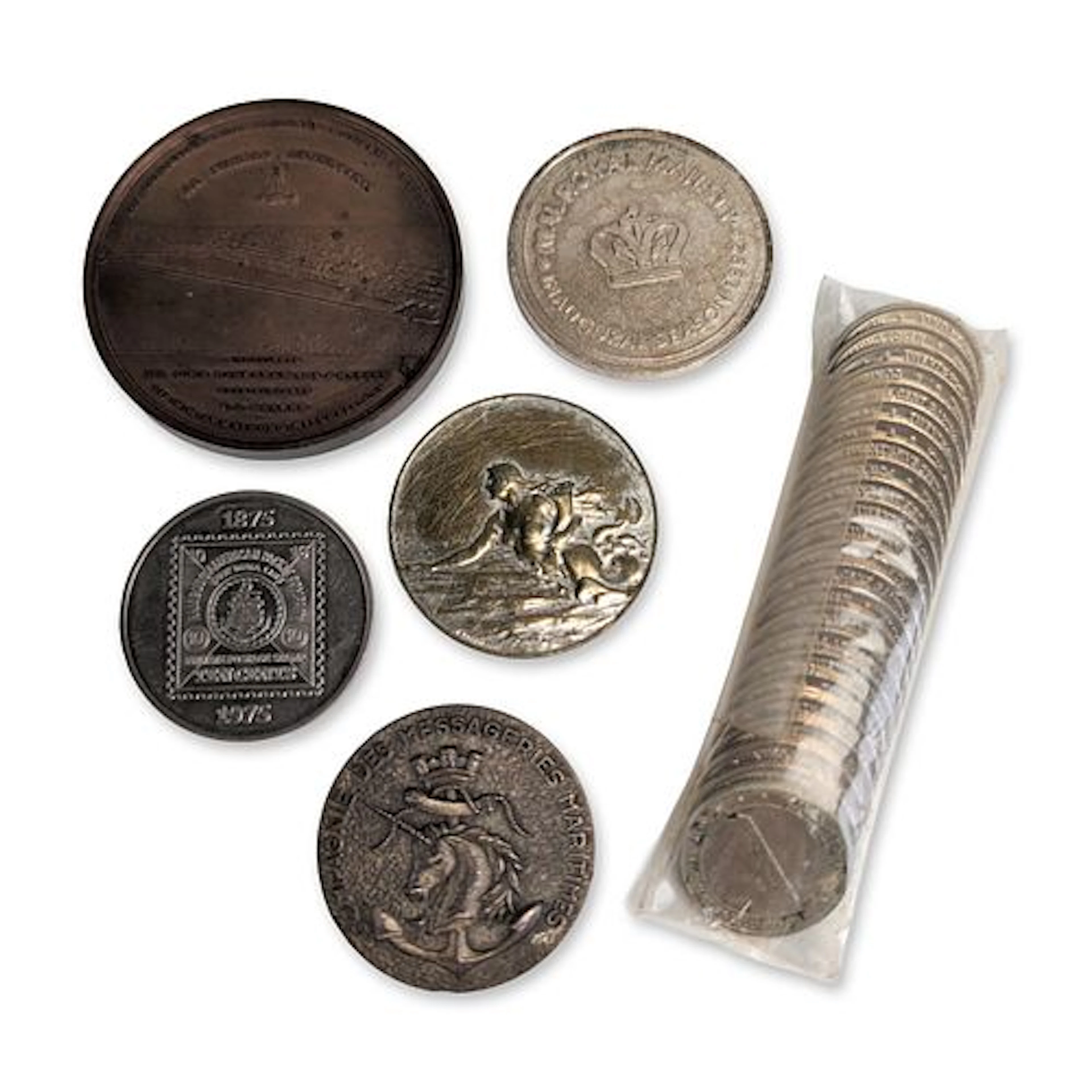 6pc Maritime Medals and Cunard Line LTD Tokens Collection