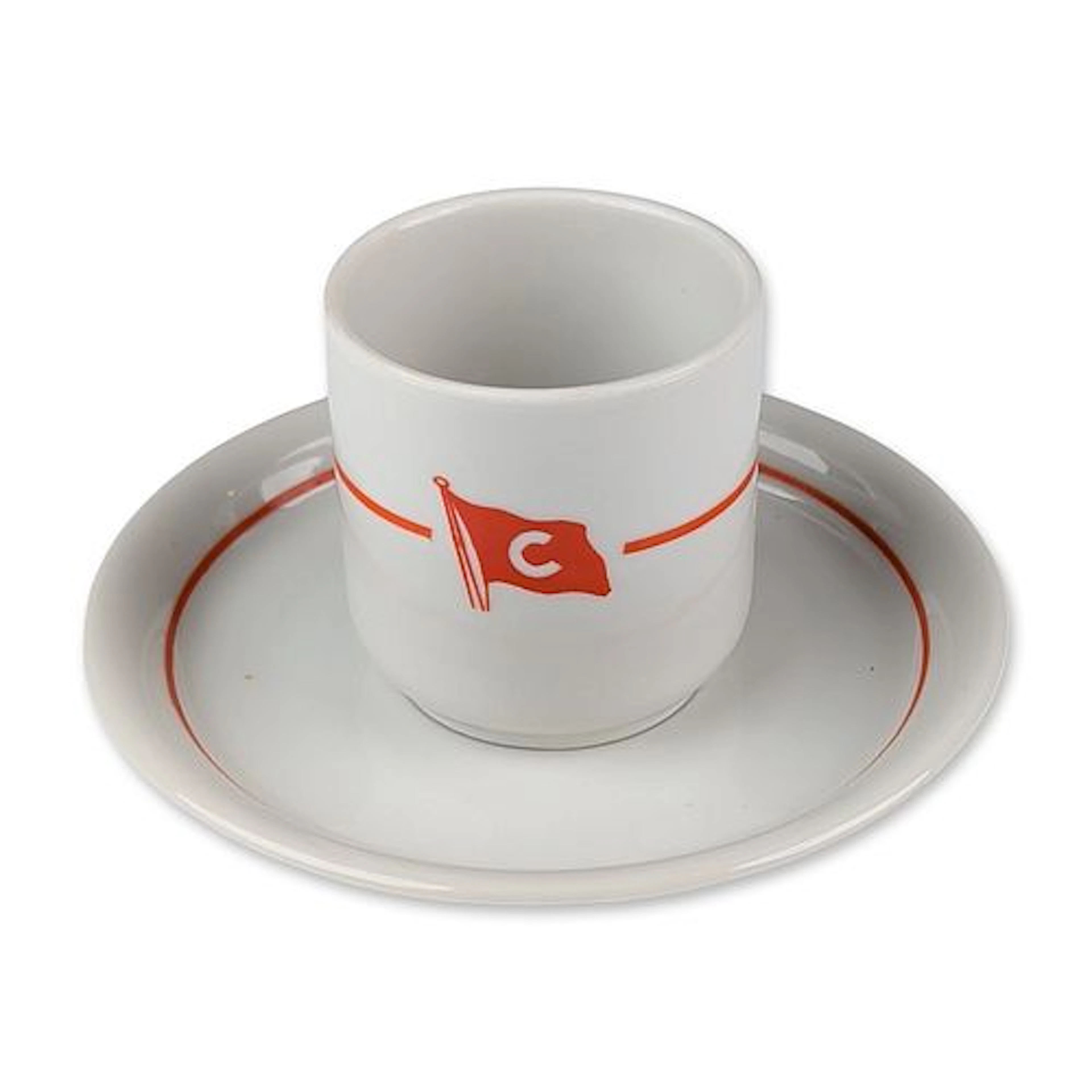 2pc Porsgrund Porselen for Ivaran Line Demitasse Cup and Saucer Set