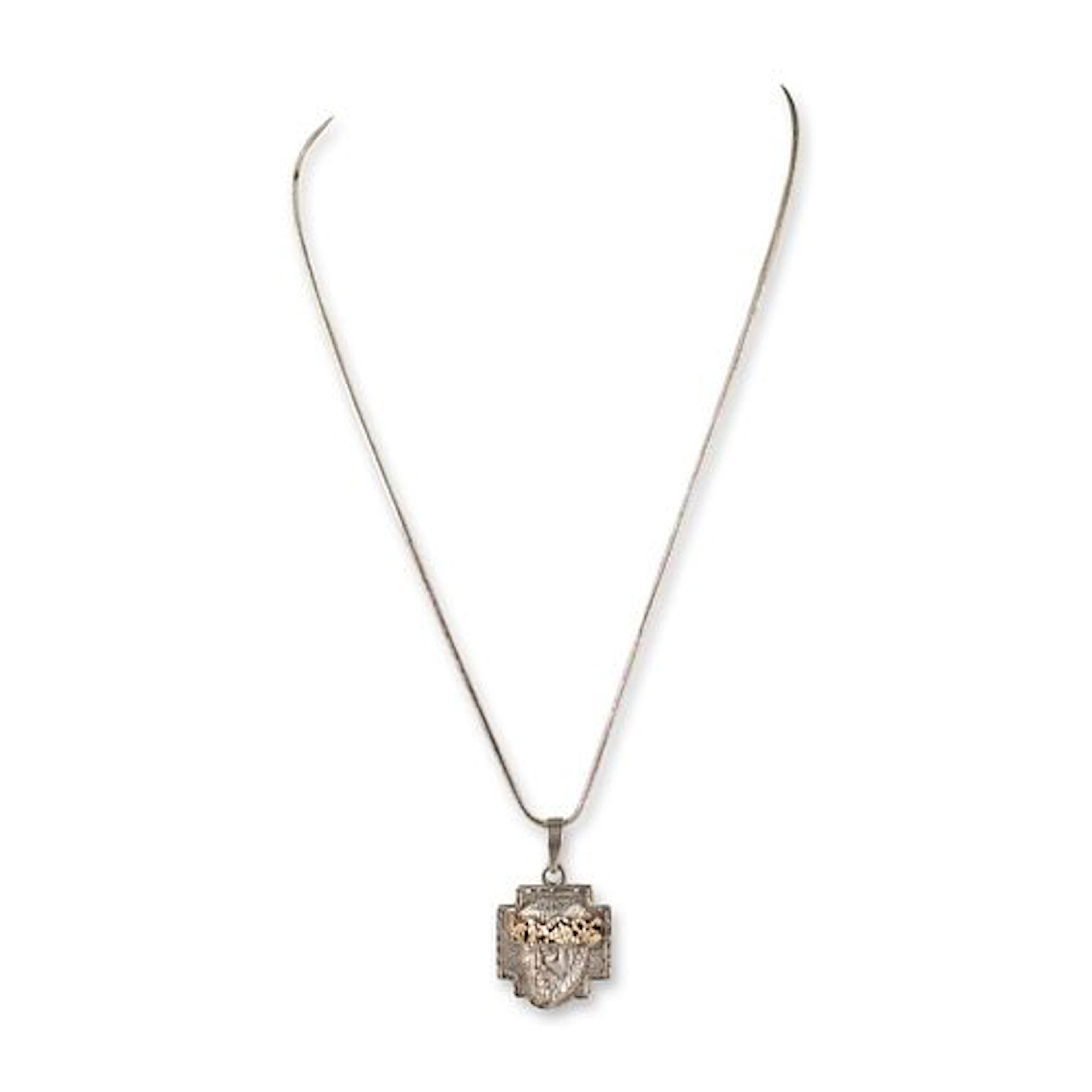 Michael Anthony Two-Tone Sterling Silver and 14k Gold Jesus Pendant
