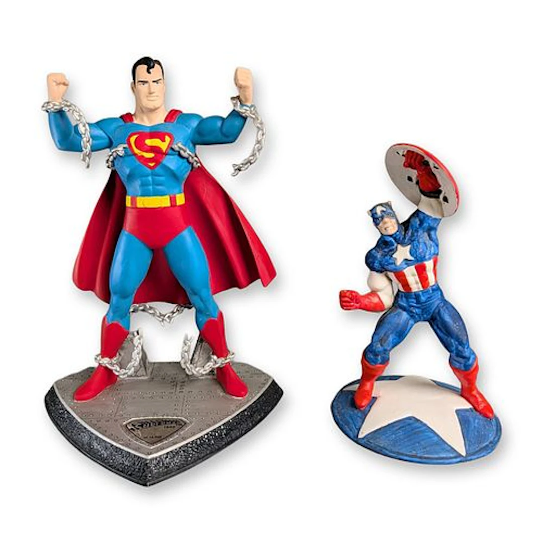 2pc Hallmark DC and Marvel Superhero Figurines