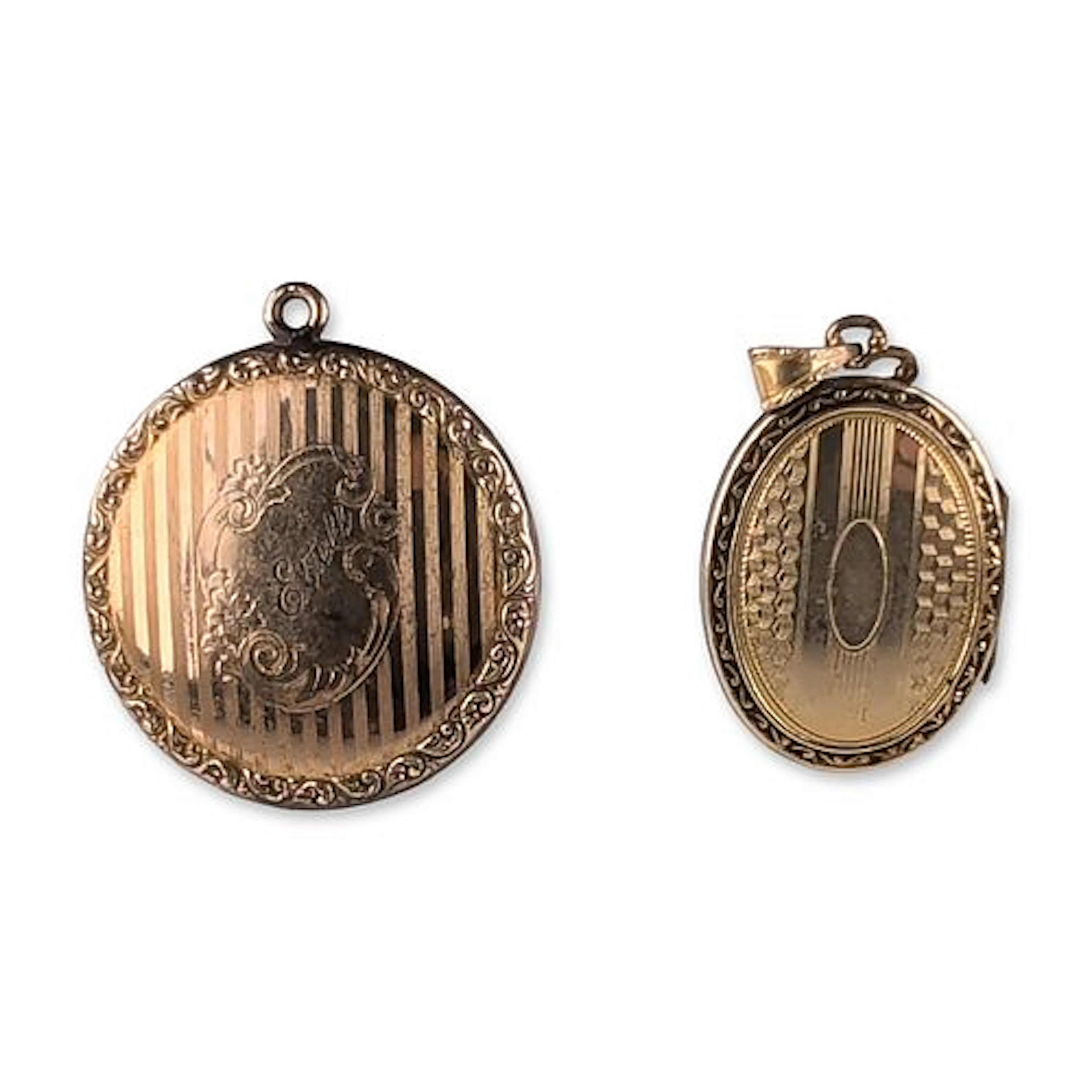 2pc W&H Co. and Hayward Gold Filled Vintage Pendants and Lockets