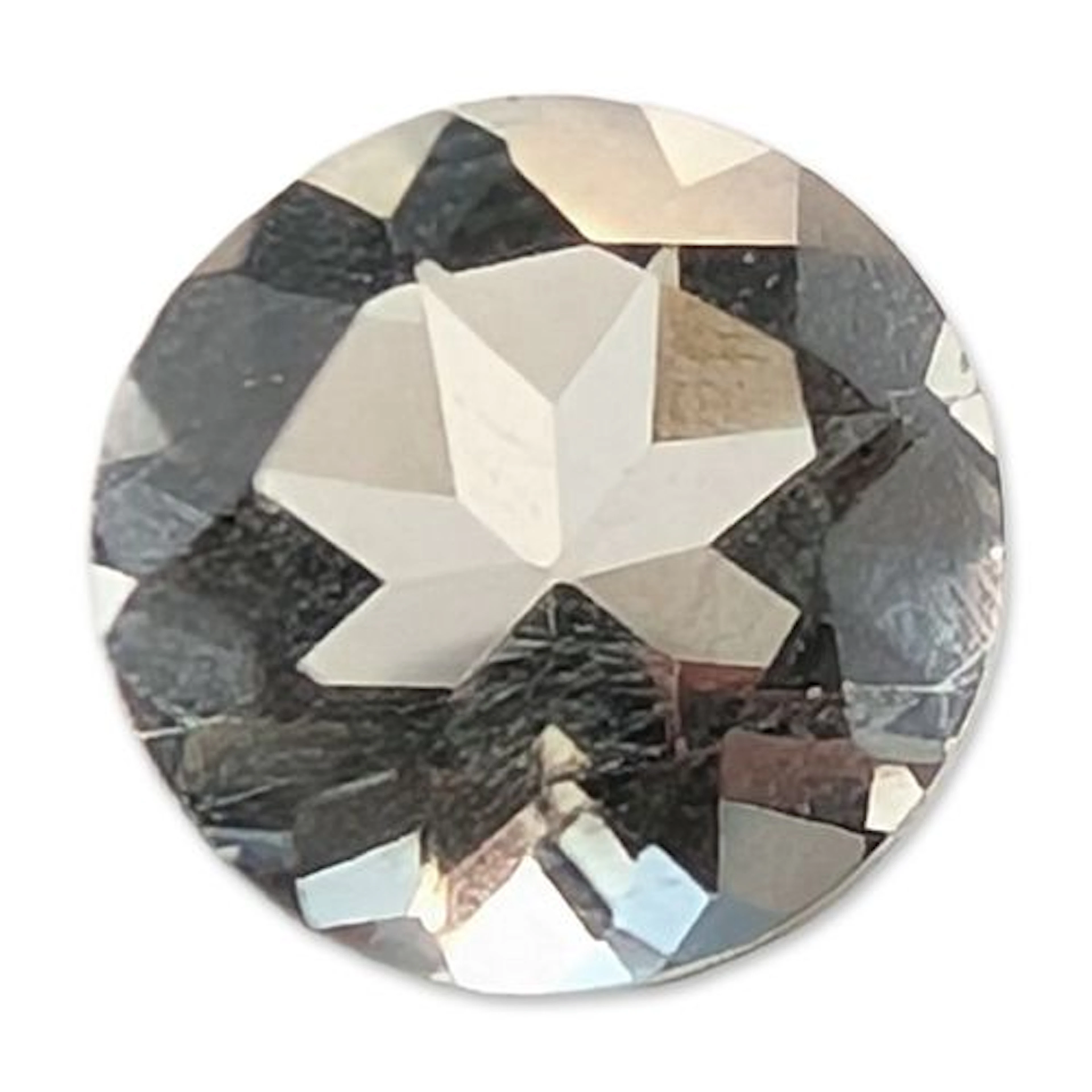 Round Brilliant Cut Colorless Faceted Quartz Gemstone