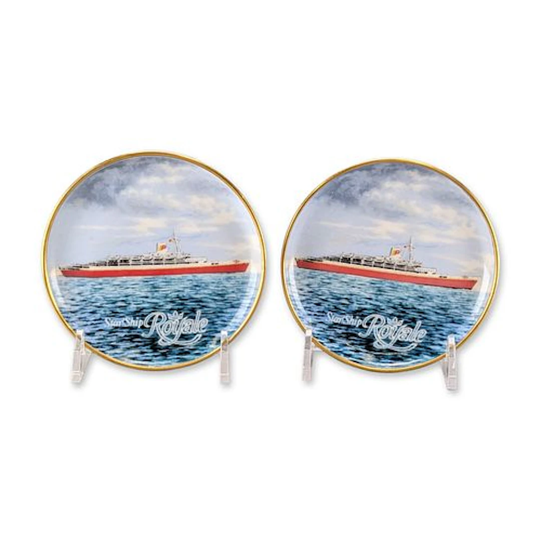 2pc Kaiser Porcelain StarShip Royale Coasters