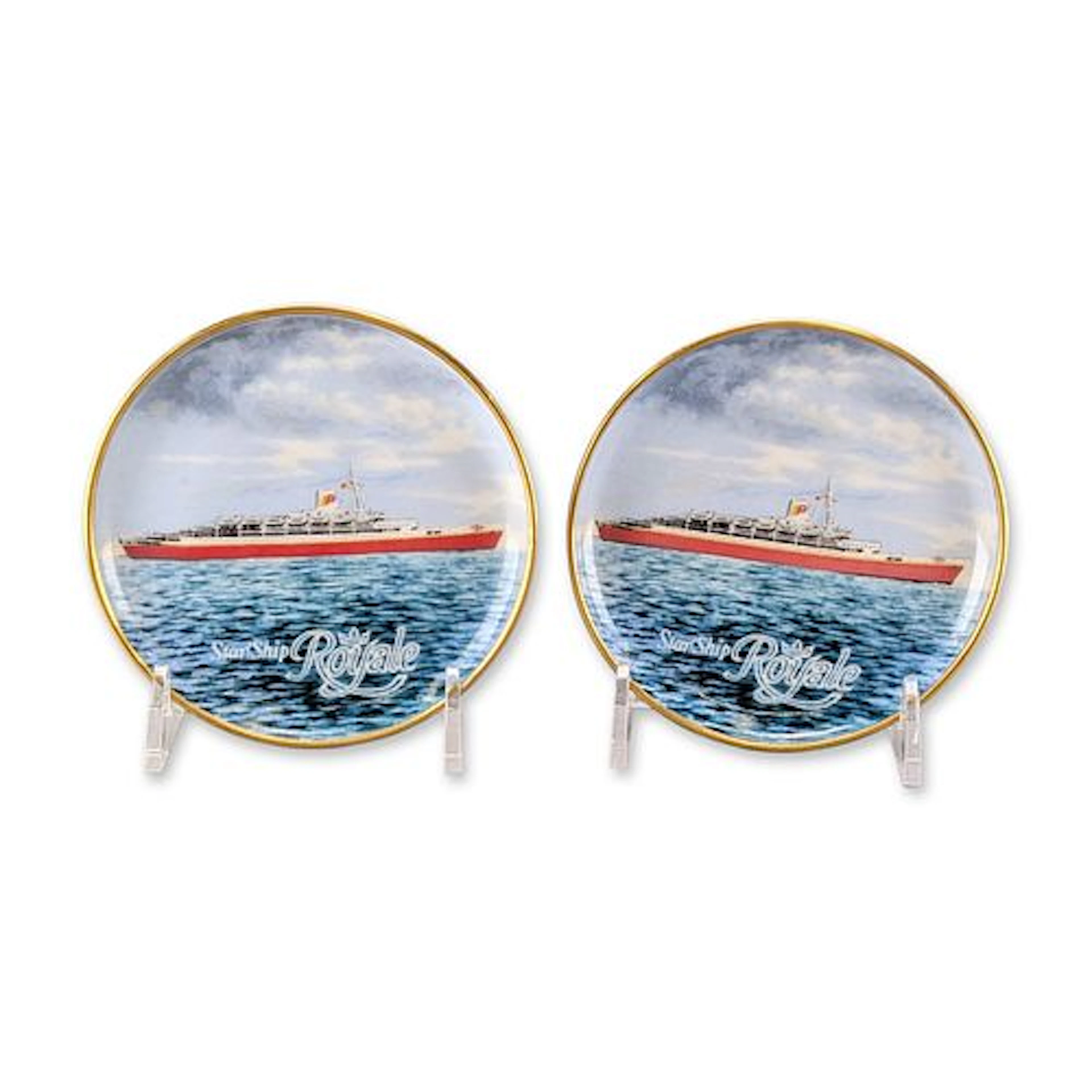 2pc Kaiser Porcelain StarShip Royale Coasters