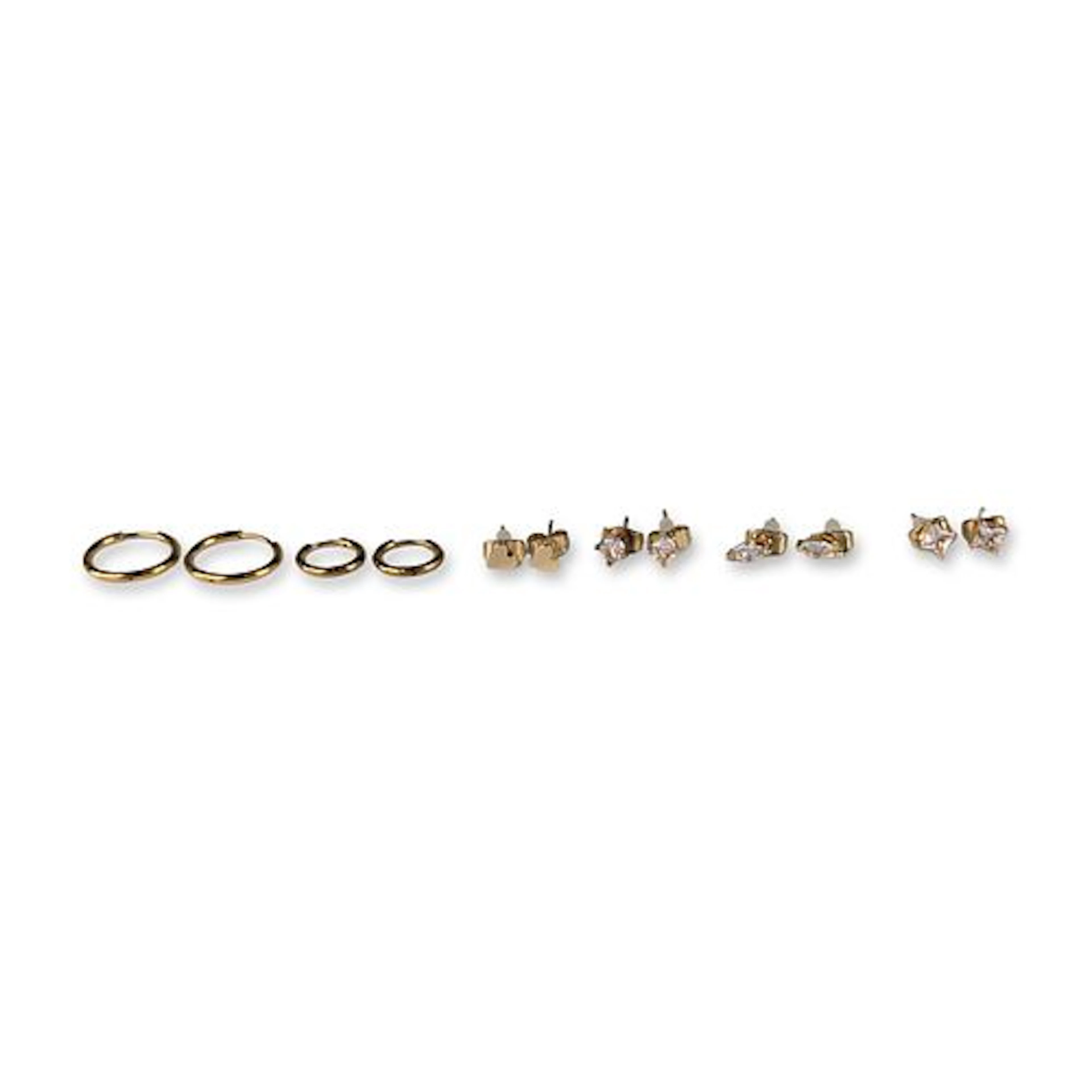 6 Pairs of Gold-Tone and Cubic Zirconia Earrings
