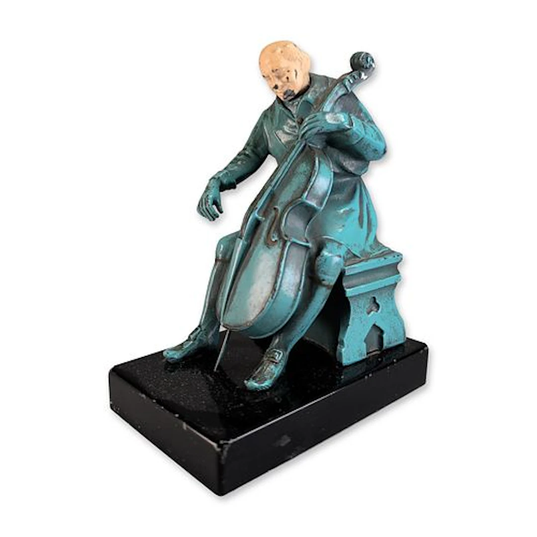 John Ruhl for the J.B. Hirsch Foundry Art Deco Cellist Figurine