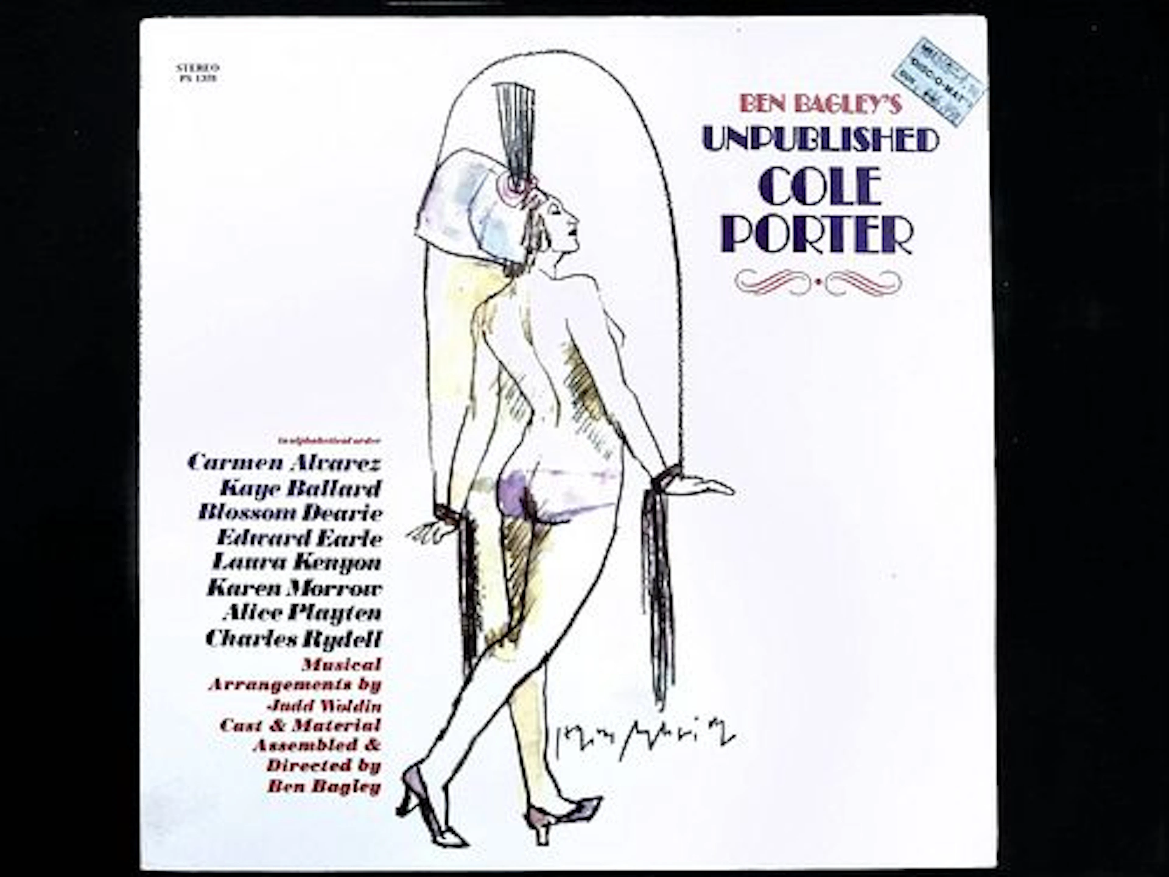 Vintage LP Record Sleeve Ben Bagley's Unpublished Cole Porter STEREO PS 1358