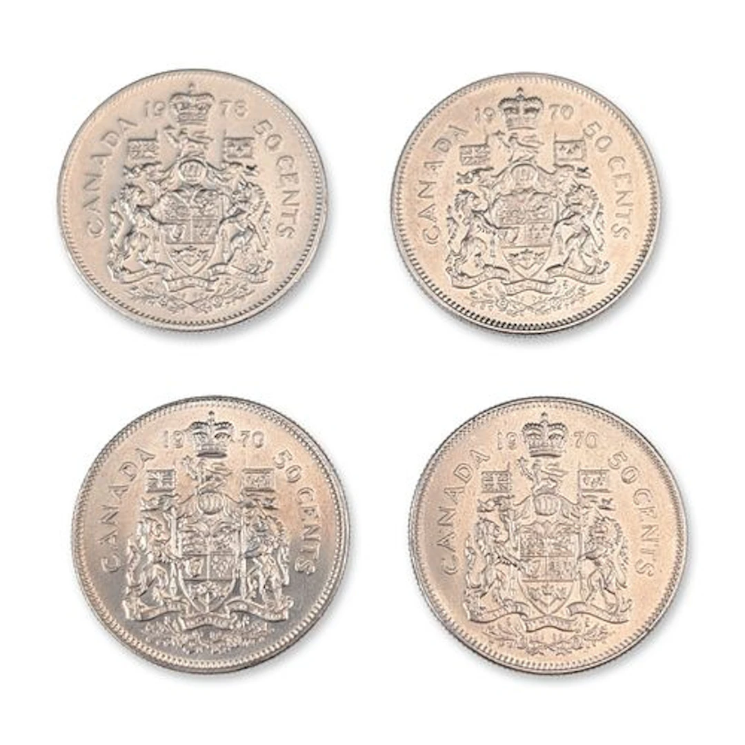 4pc 1970 & 1978 Canada 50 Cent Coins