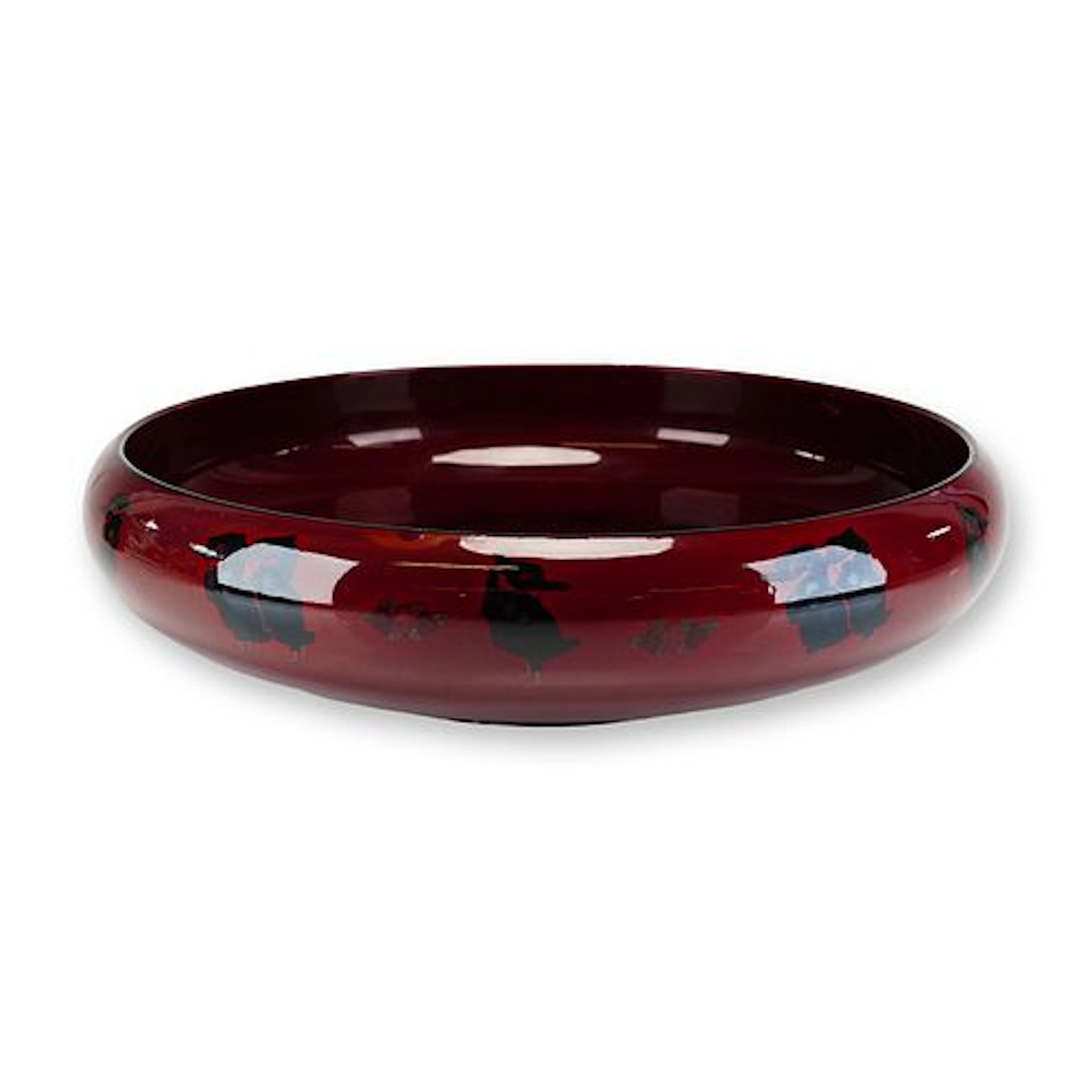 Royal Doulton Flambe Low Bowl with Waterfowl Silhouette Decoration