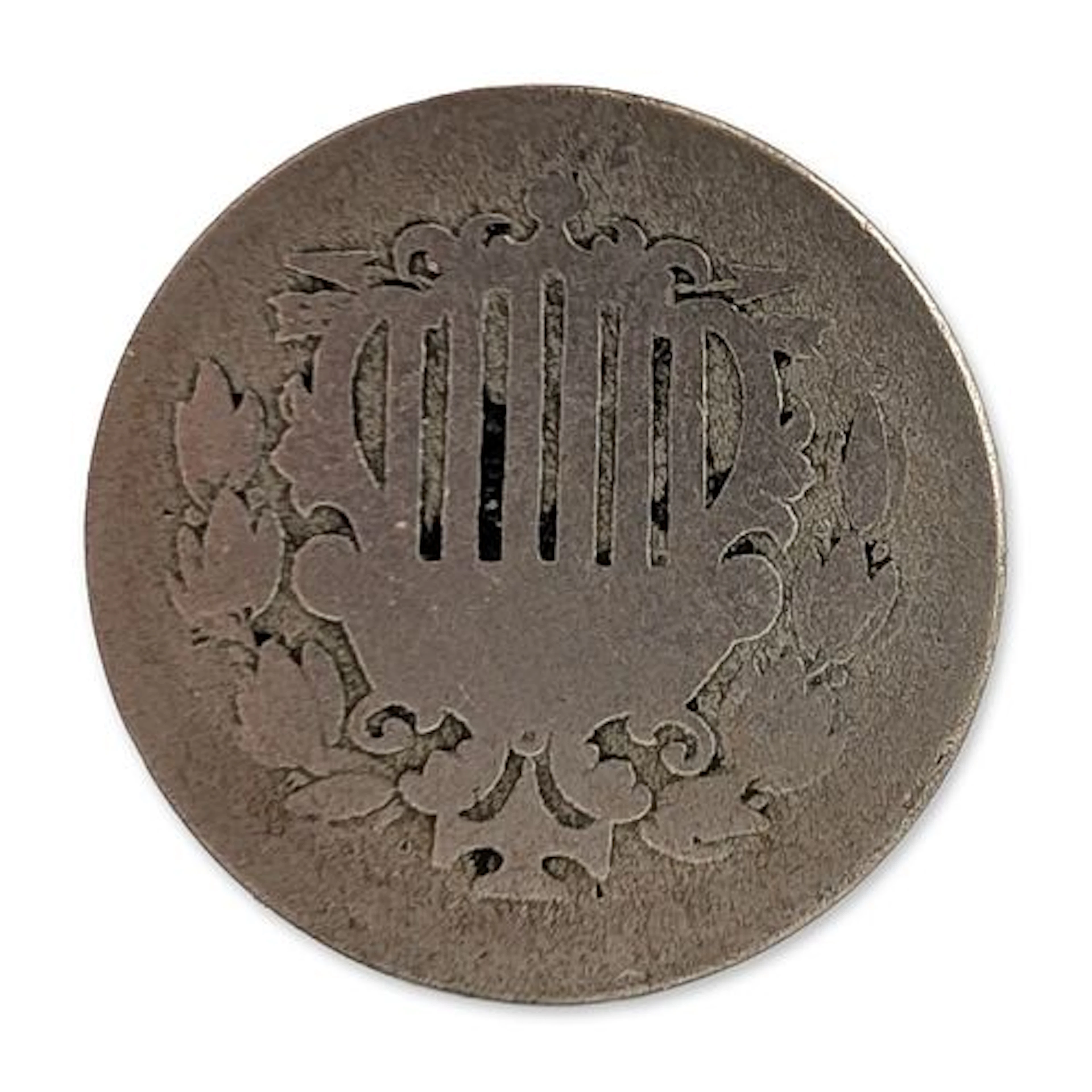 1866 US Shield Nickel Five Cents Coin with Rays