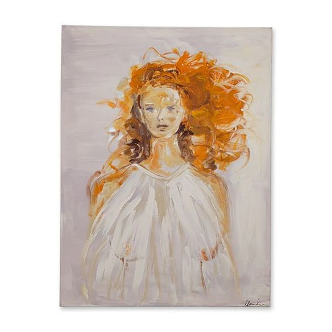 Woman with Red Hair Portrait Oil on Canvas