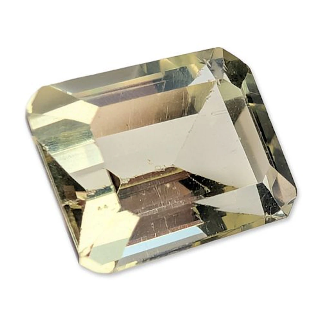 Loose Emerald Cut Pale Citrine Gemstone