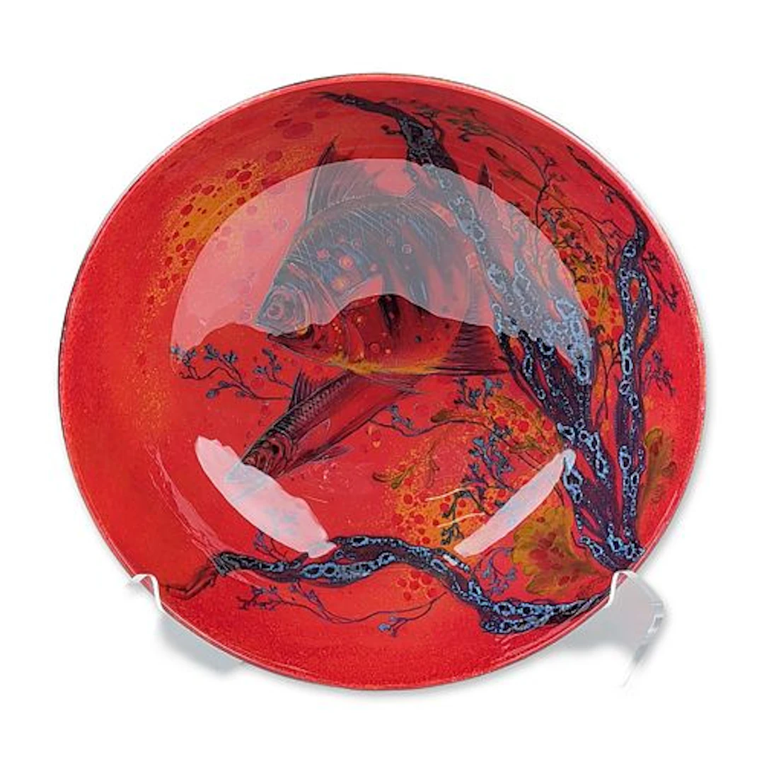 Royal Doulton Flambe Sung by Charles Noke Fish Motif Bowl