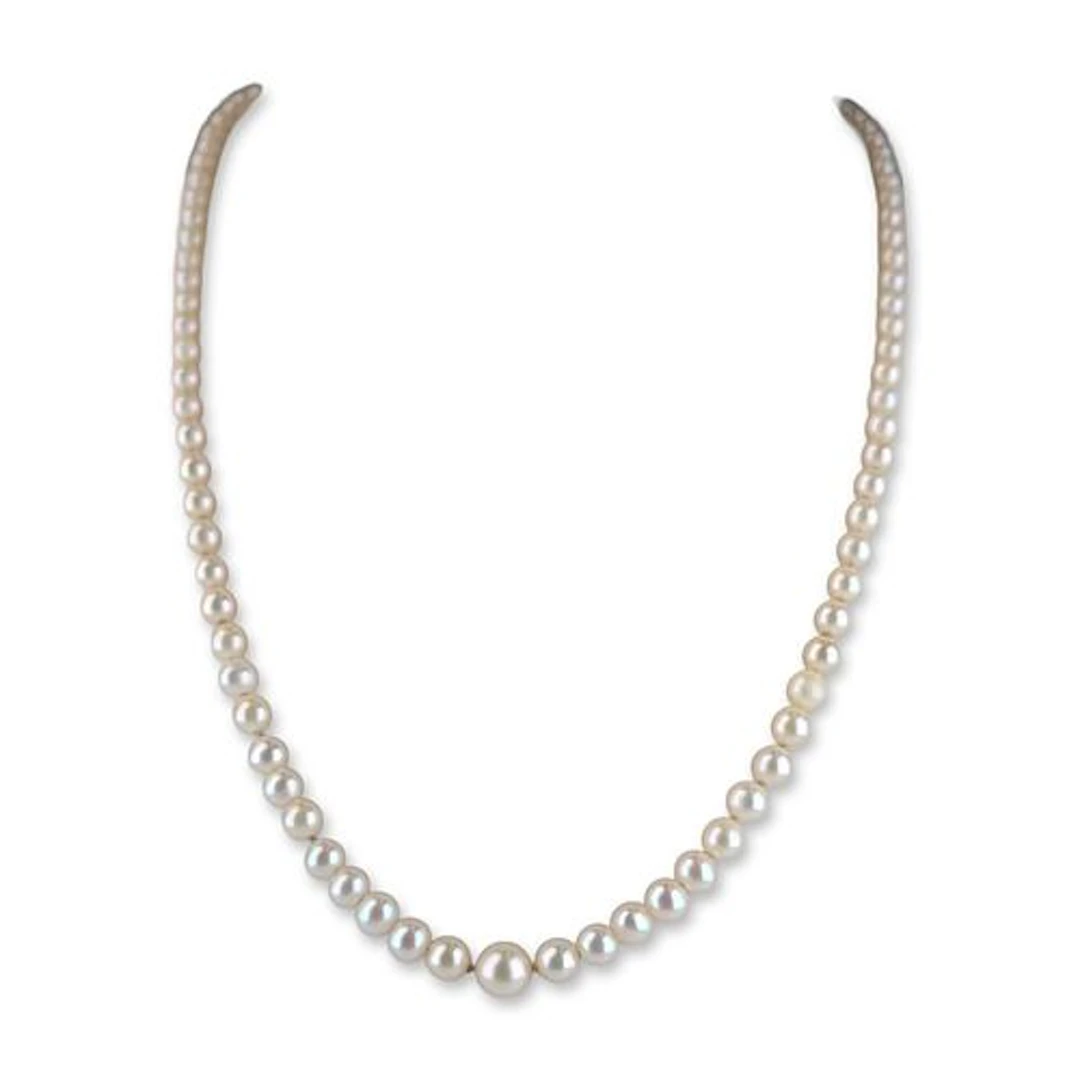 14K Gold Graduated Cultured Pearl Necklace