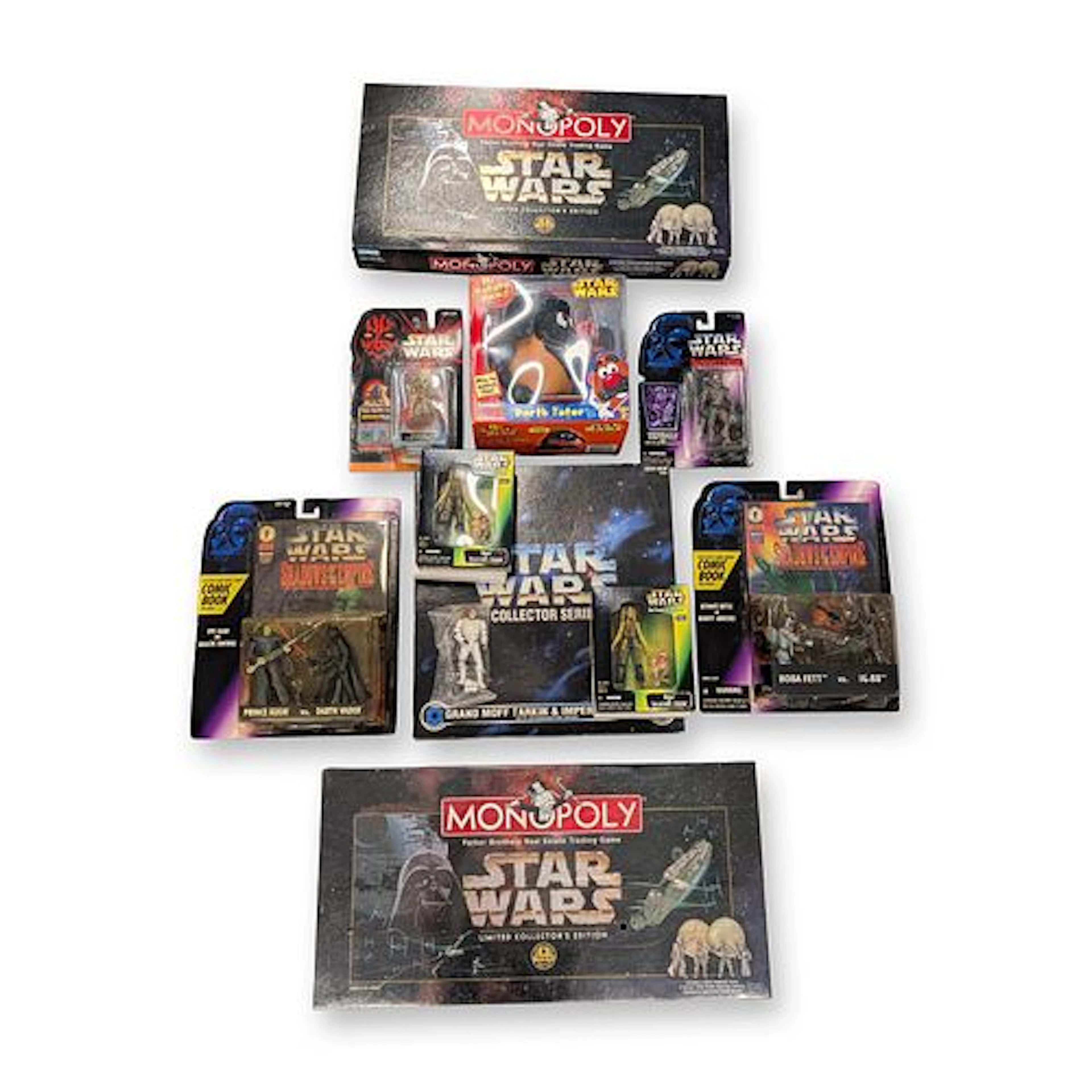 A Collection of Star Wars Monopoly and Kenner Action Figures