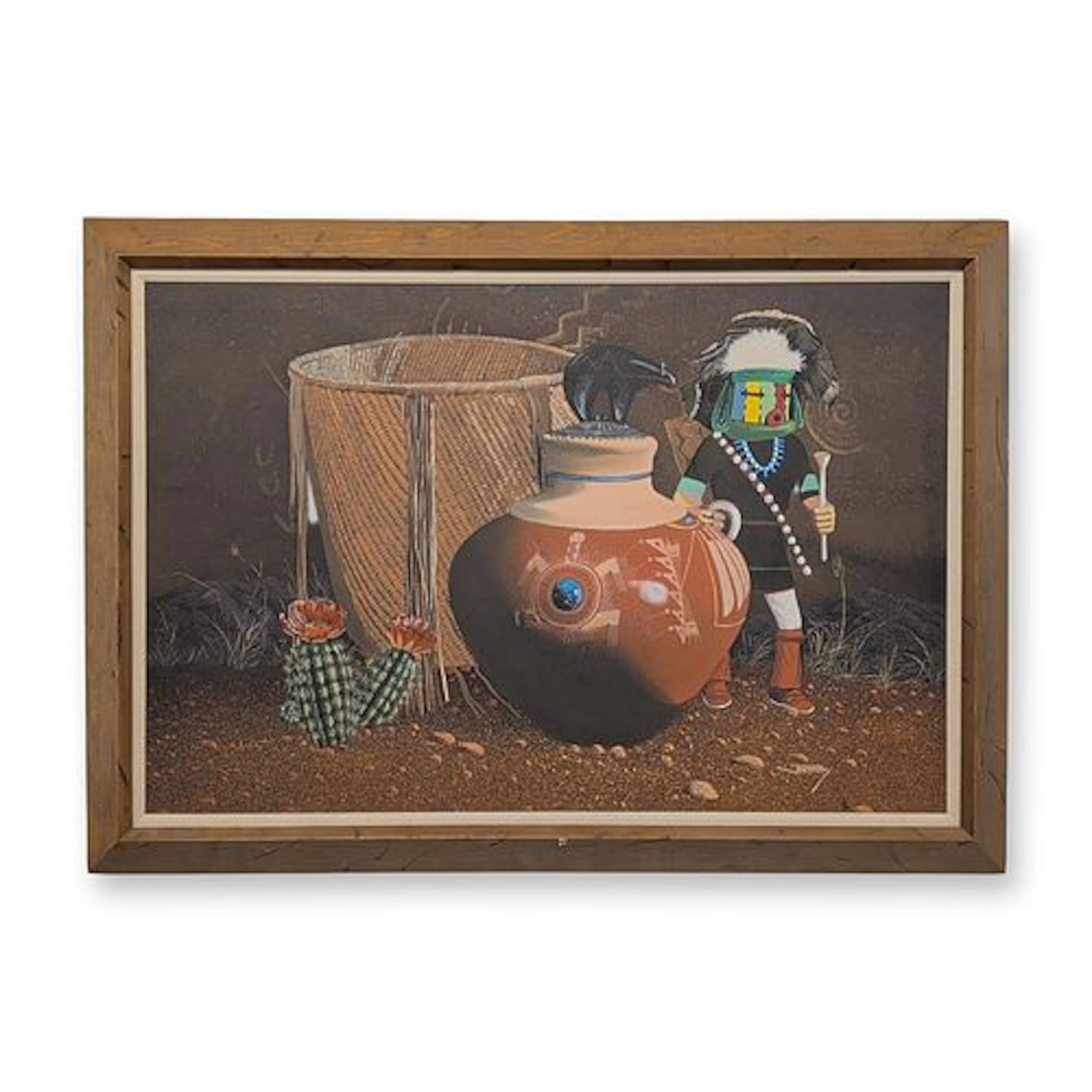 Dennis Jeffy (Navajo, b. 1954) Oil on Canvas, Southwestern Still Life, Signed