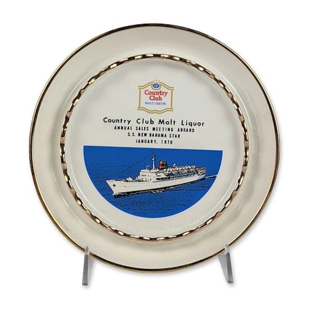 Country Club Malt Liquor 1970 Sales Meeting Commemorative Plate