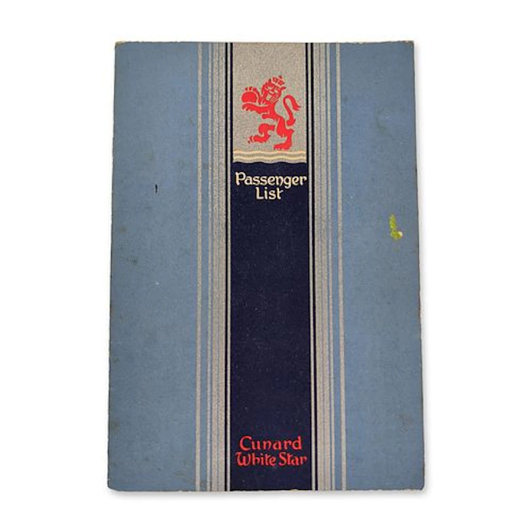 Cunard White Star RMS Queen Mary Passenger List 1949