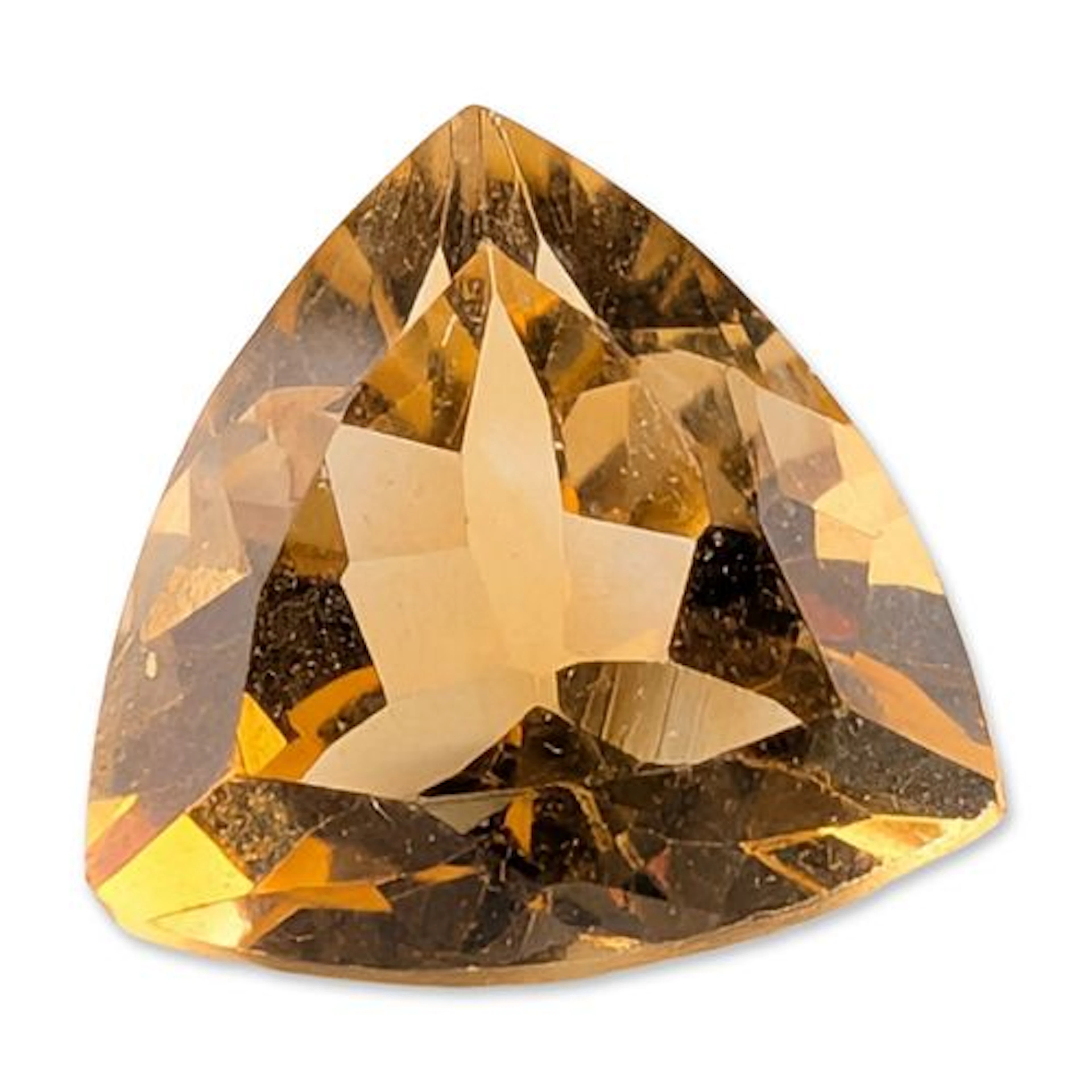 Loose Trillion Cut Yellow Citrine Gemstone