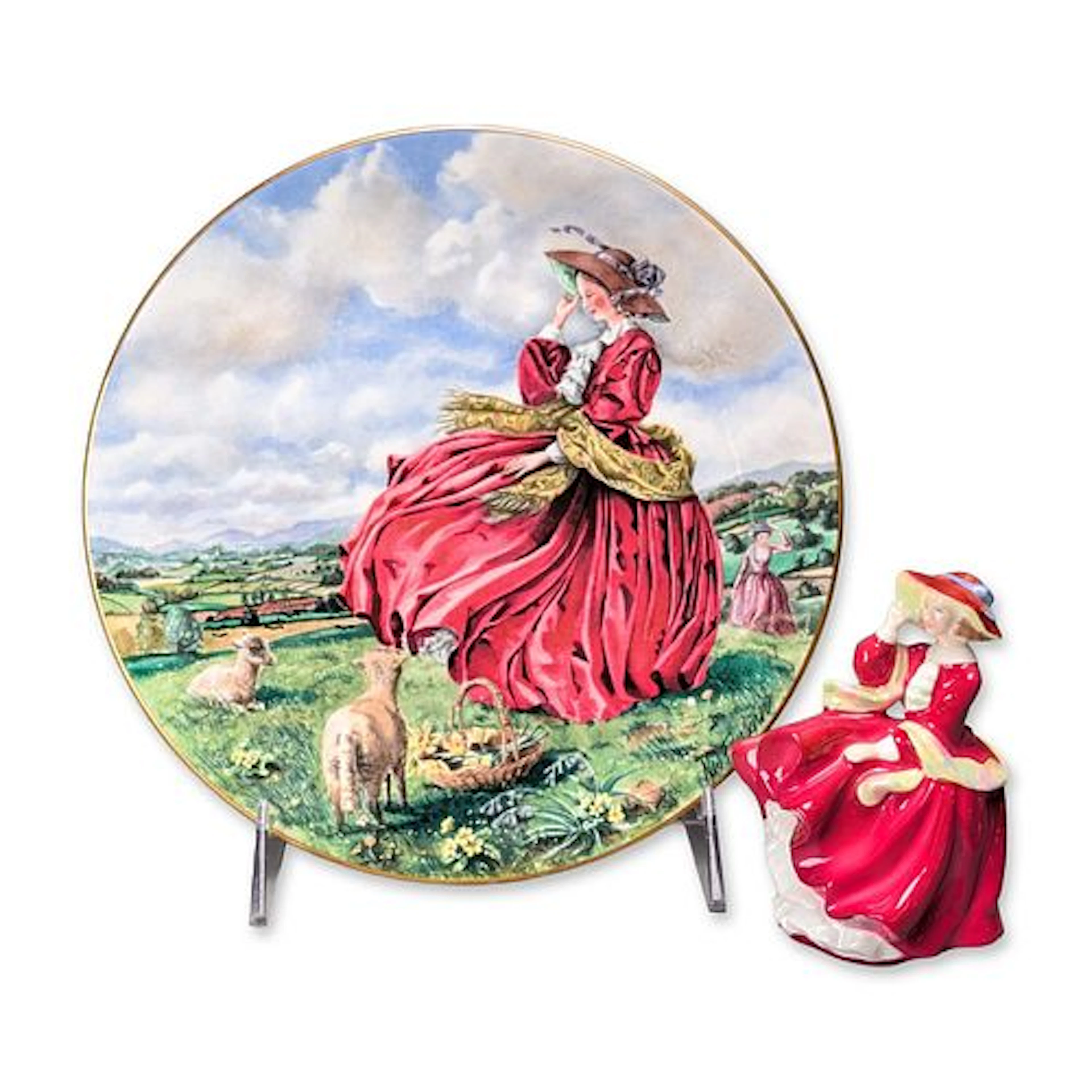 2pc Royal Doulton International Collectors Club Top o' the Hill Plate