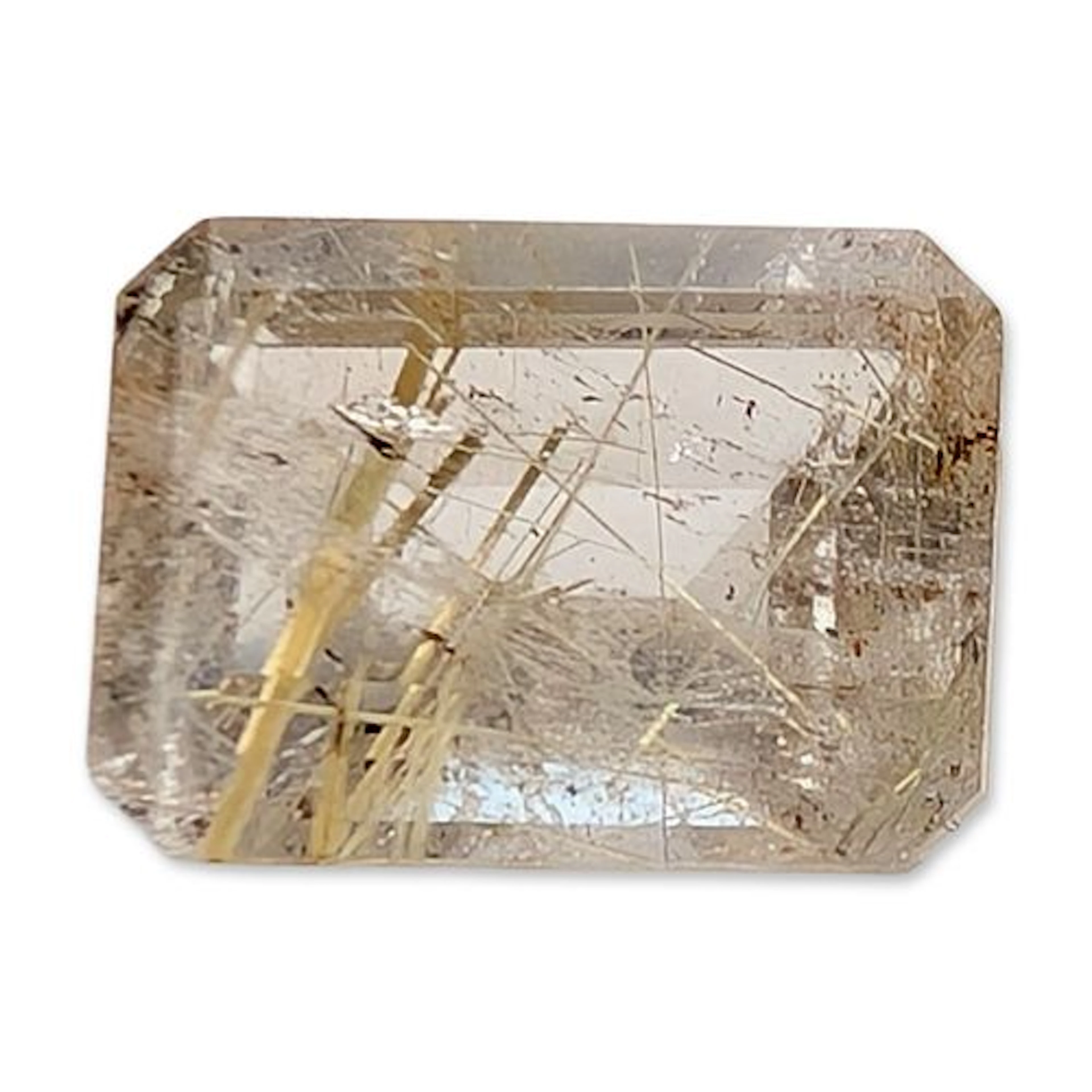 Emerald Cut Rutilated Quartz Loose Gemstone