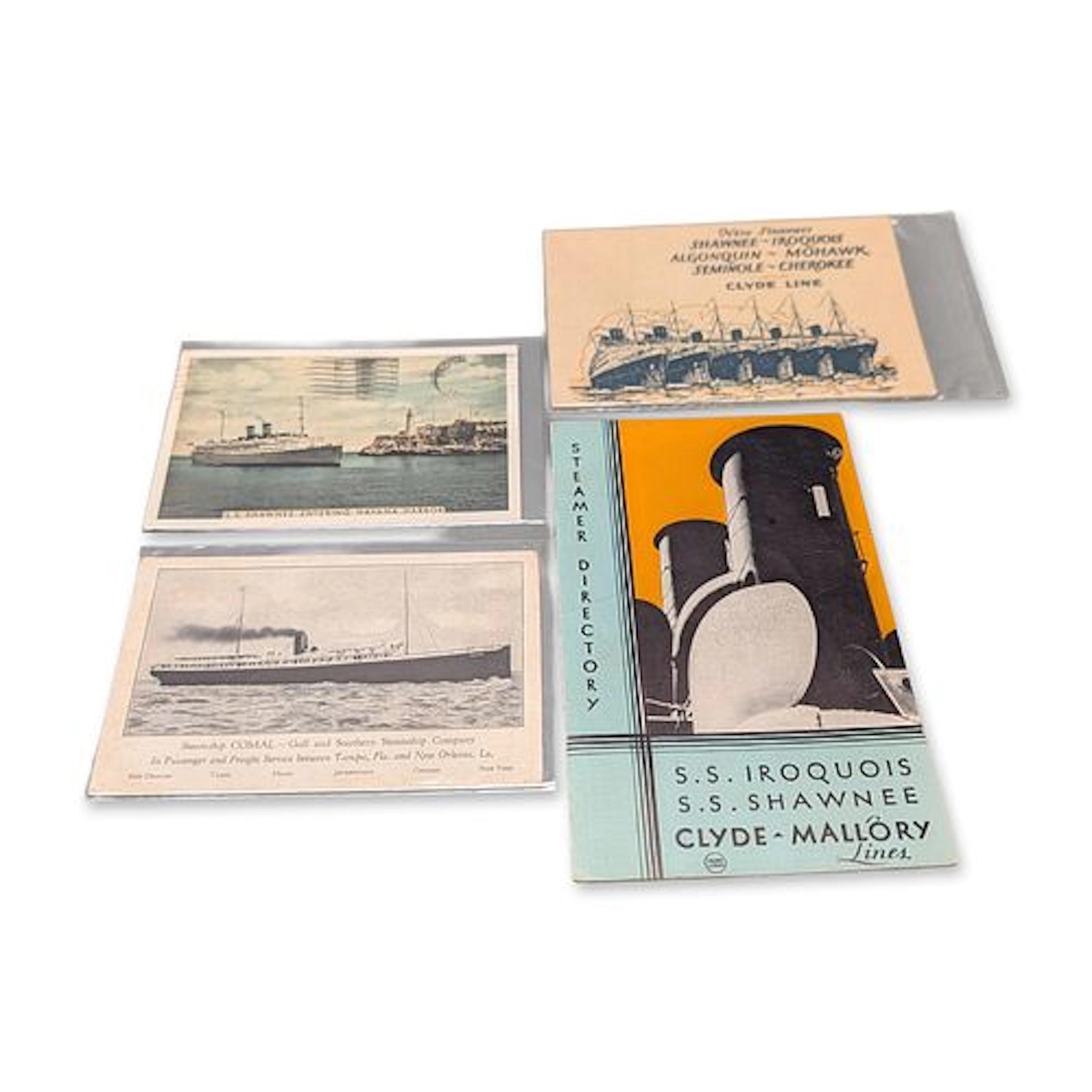 4pc Collection of Clyde-Mallory and Cuba Mail Line Ephemera