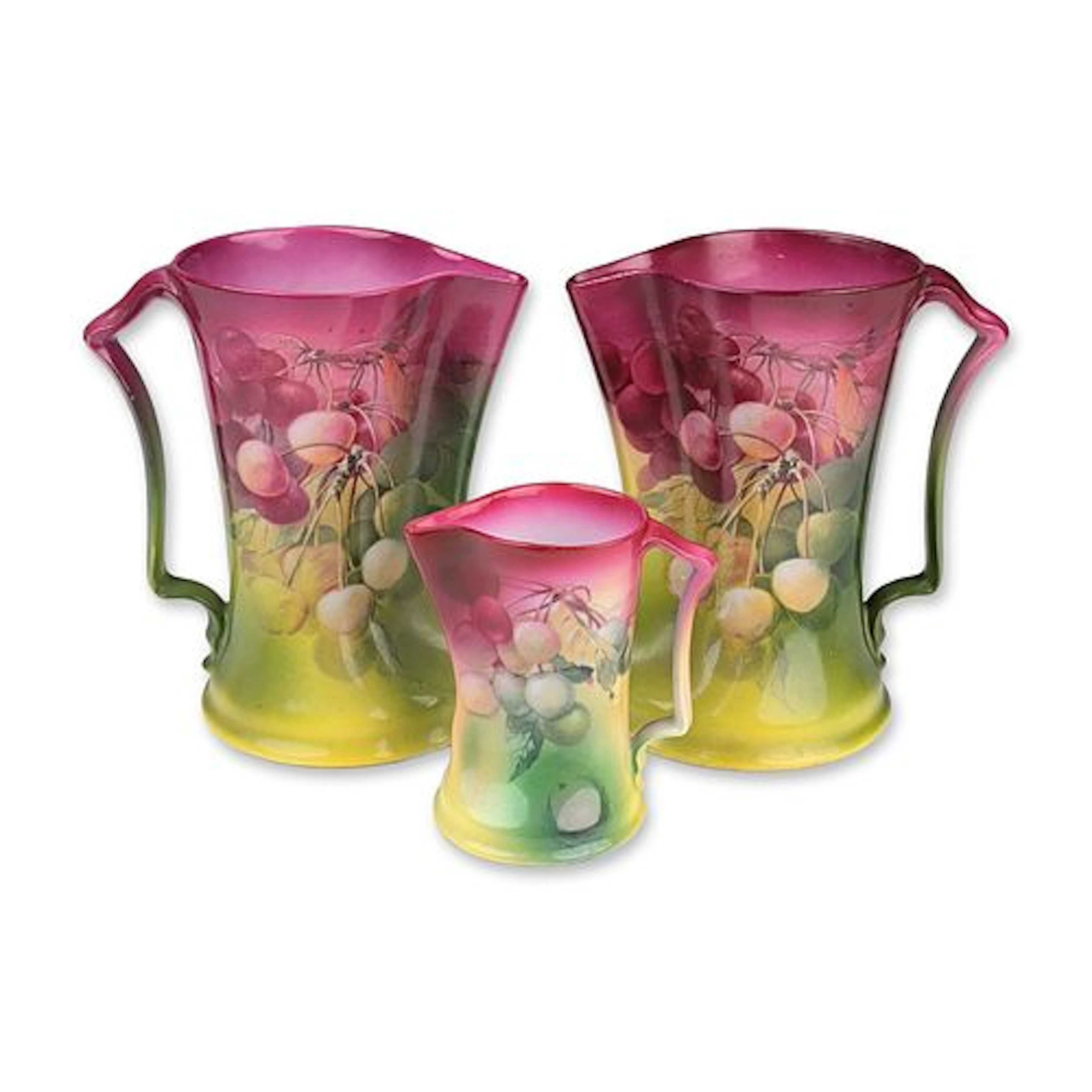 3pc Royal Bayreuth Porcelain Graduated Pitcher and Creamer Set