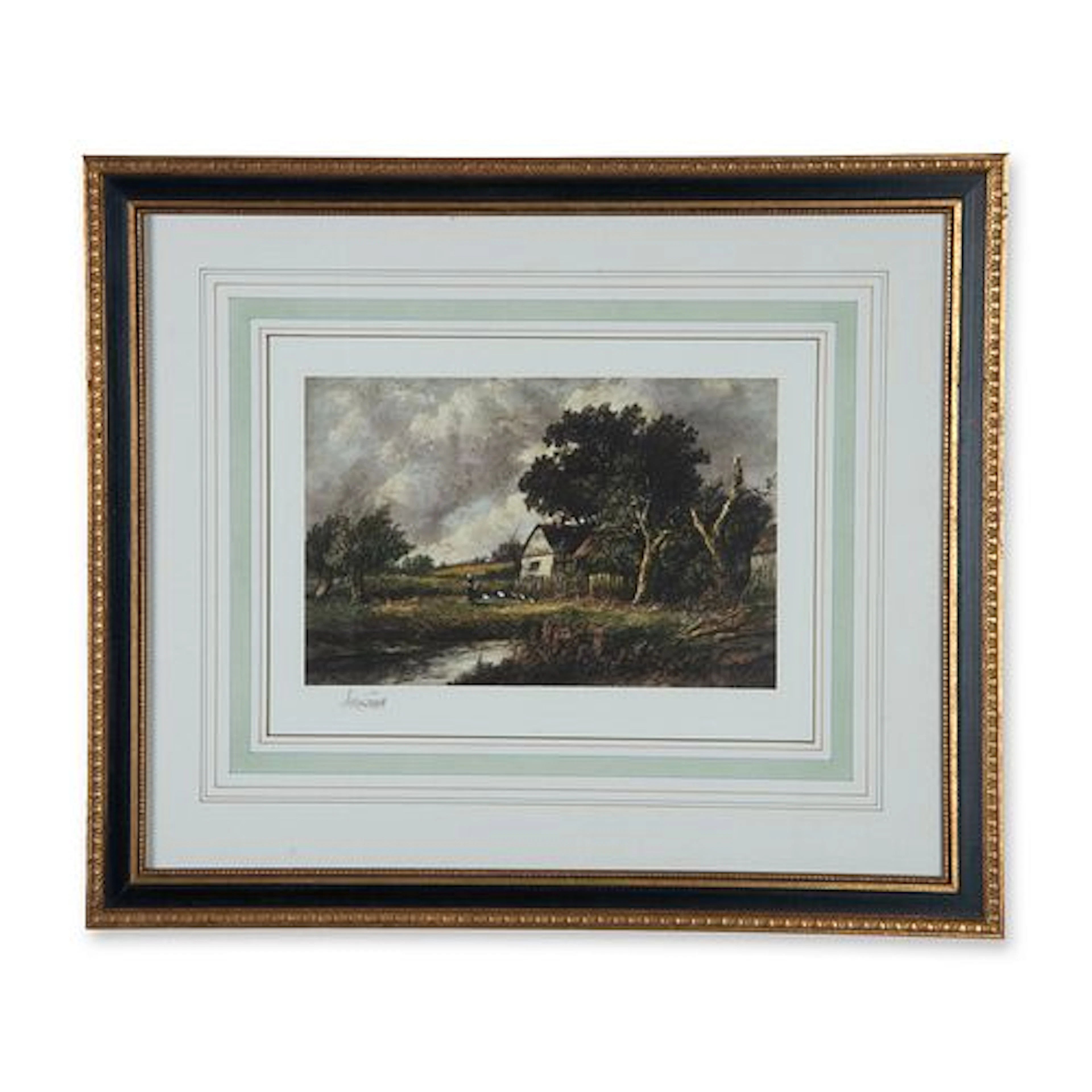 Style of Camille Corot, Original Color Lithograph on Paper
