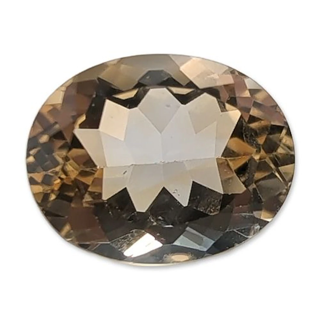 Faceted Oval Champagne Quartz Gemstone