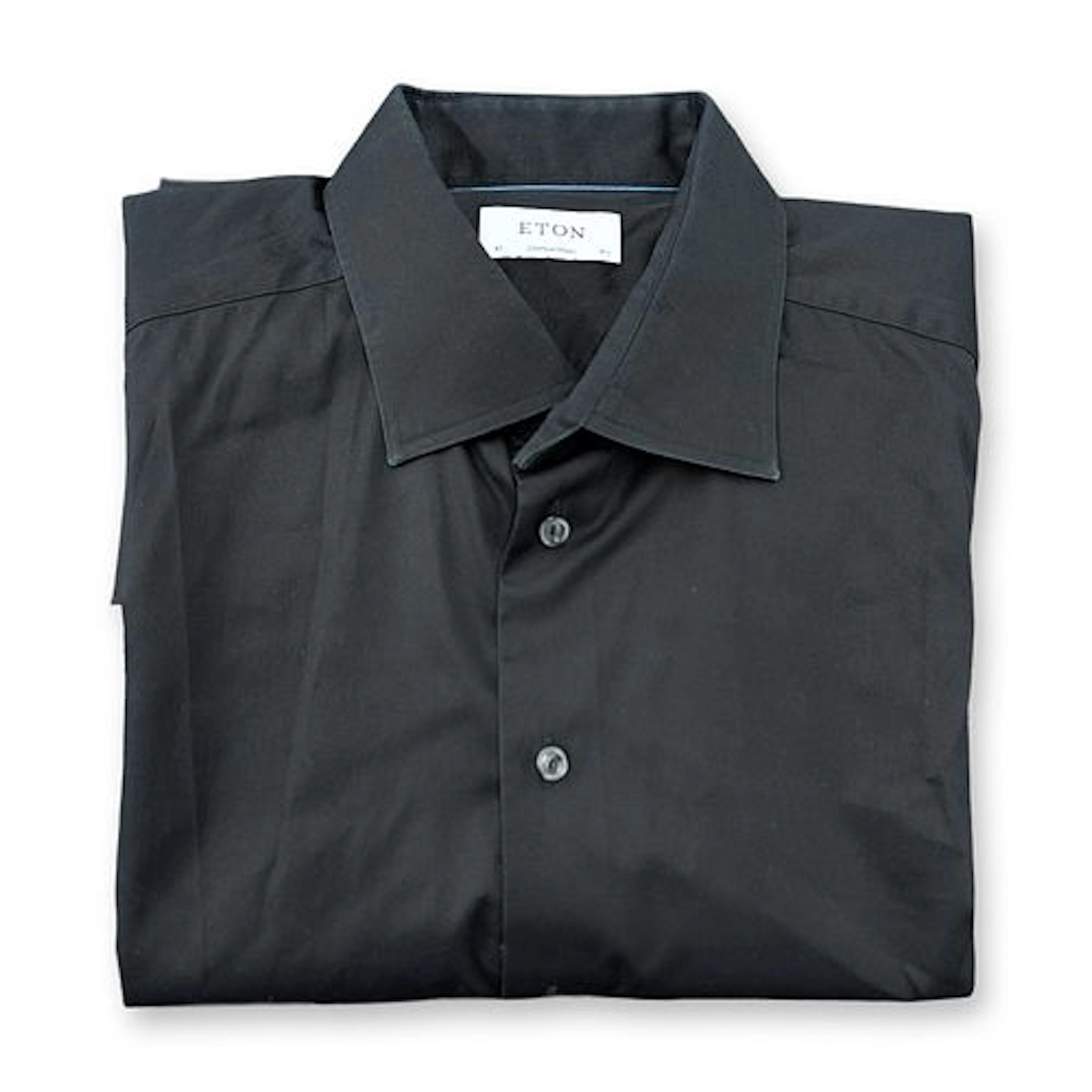 Eton Contemporary Fit Black Cotton Twill Dress Shirt
