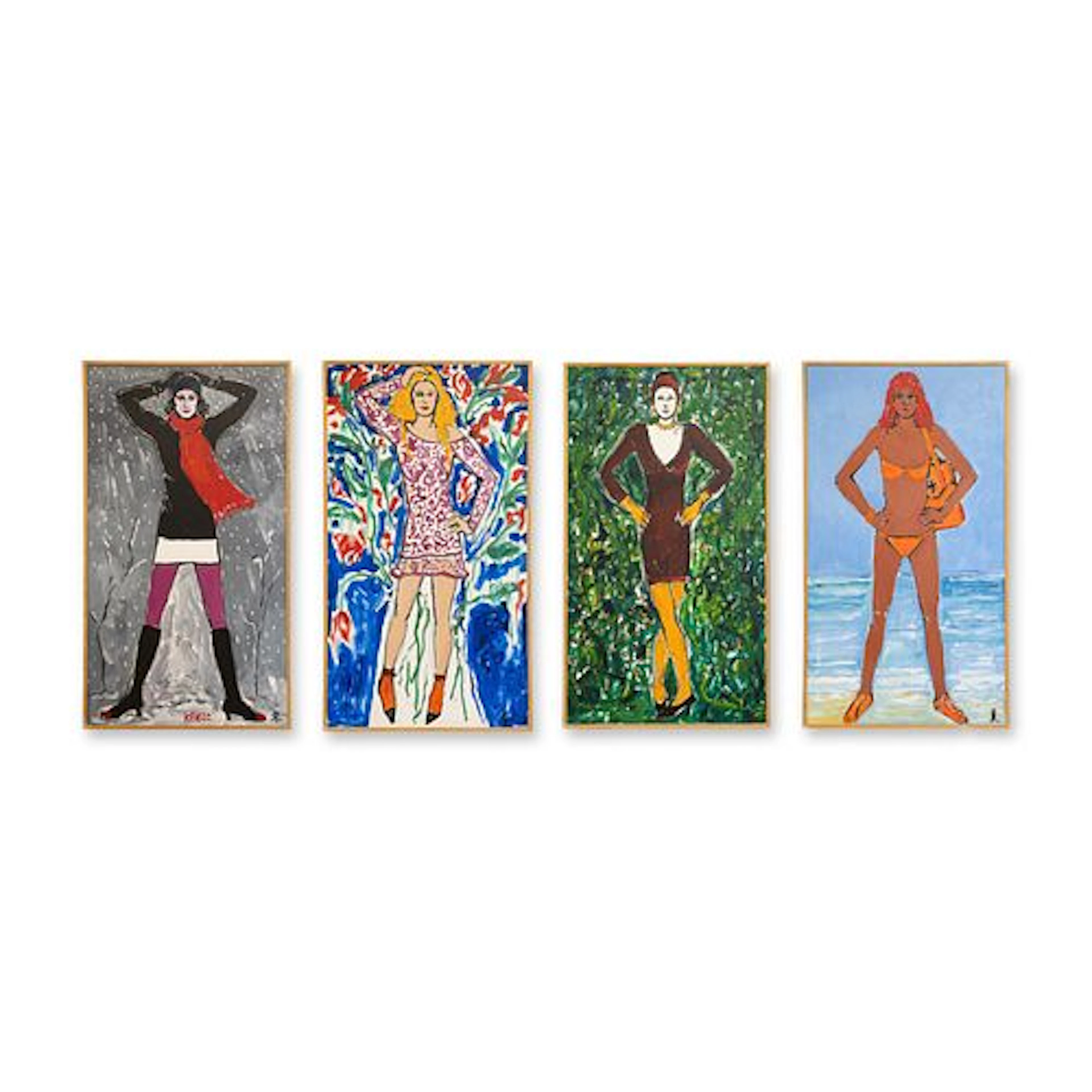 Kenzo Takada (Japanese/French 1939-2020) Monumental Suite of Four